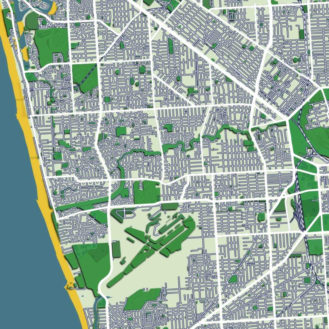 COLOURED ROAD MAP OF ADELAIDE, AUSTRALIA BY MAPBAKES
