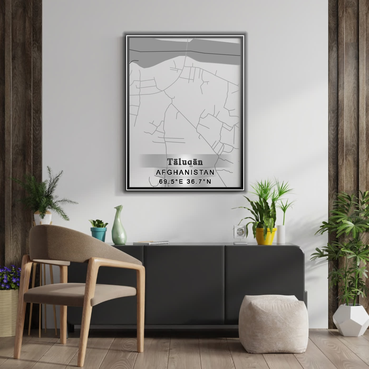 ROAD MAP OF TALOQAN, AFGHANISTAN BY MAPBAKES