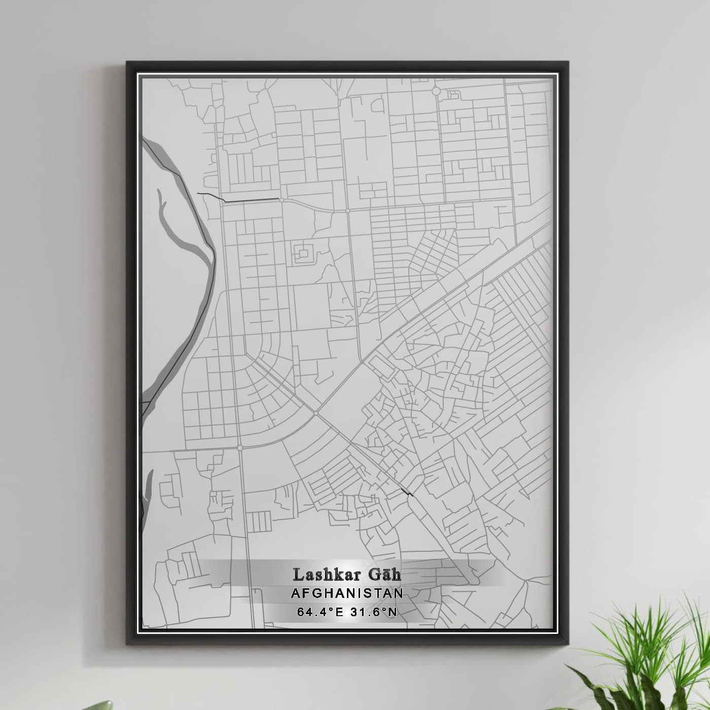 ROAD MAP OF LASHKAR GAH, AFGHANISTAN BY MAPBAKES