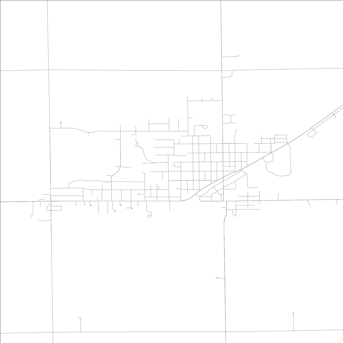ROAD MAP OF ROANOKE, ILLINOIS BY MAPBAKES