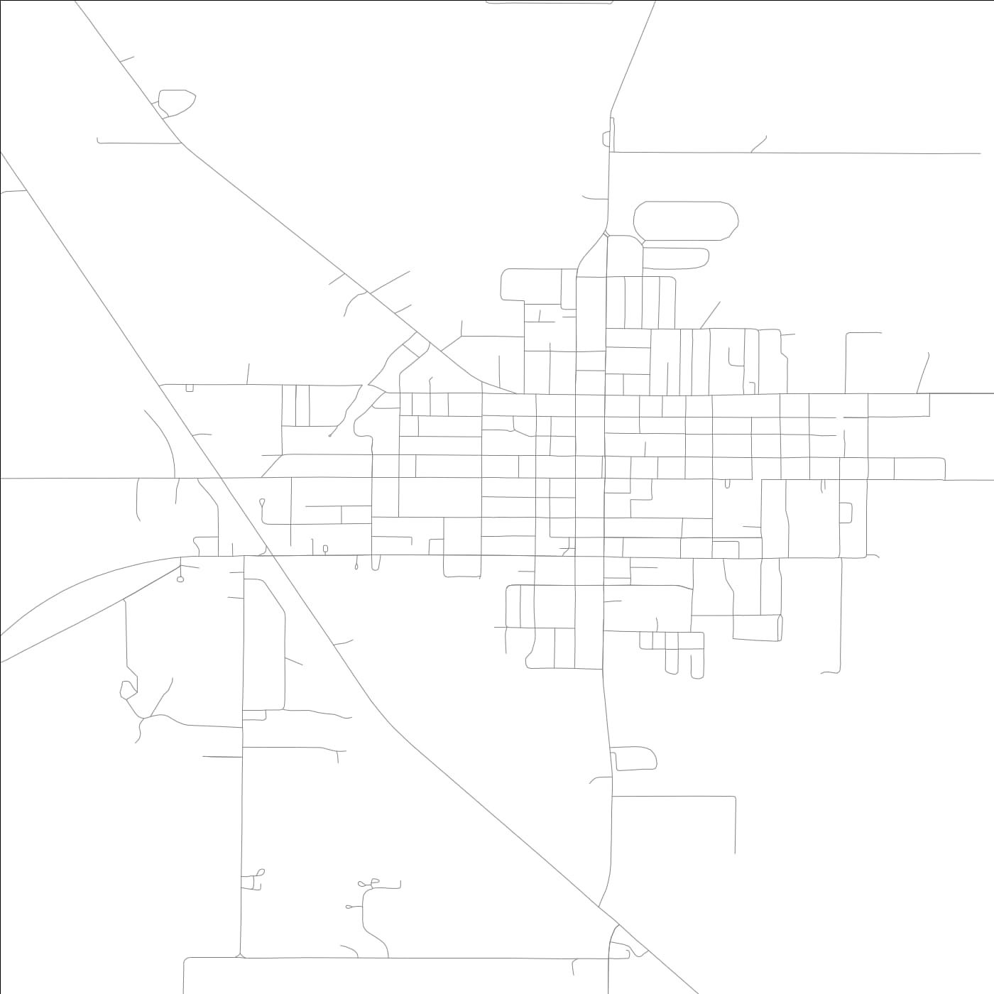 ROAD MAP OF RUSHVILLE, ILLINOIS BY MAPBAKES