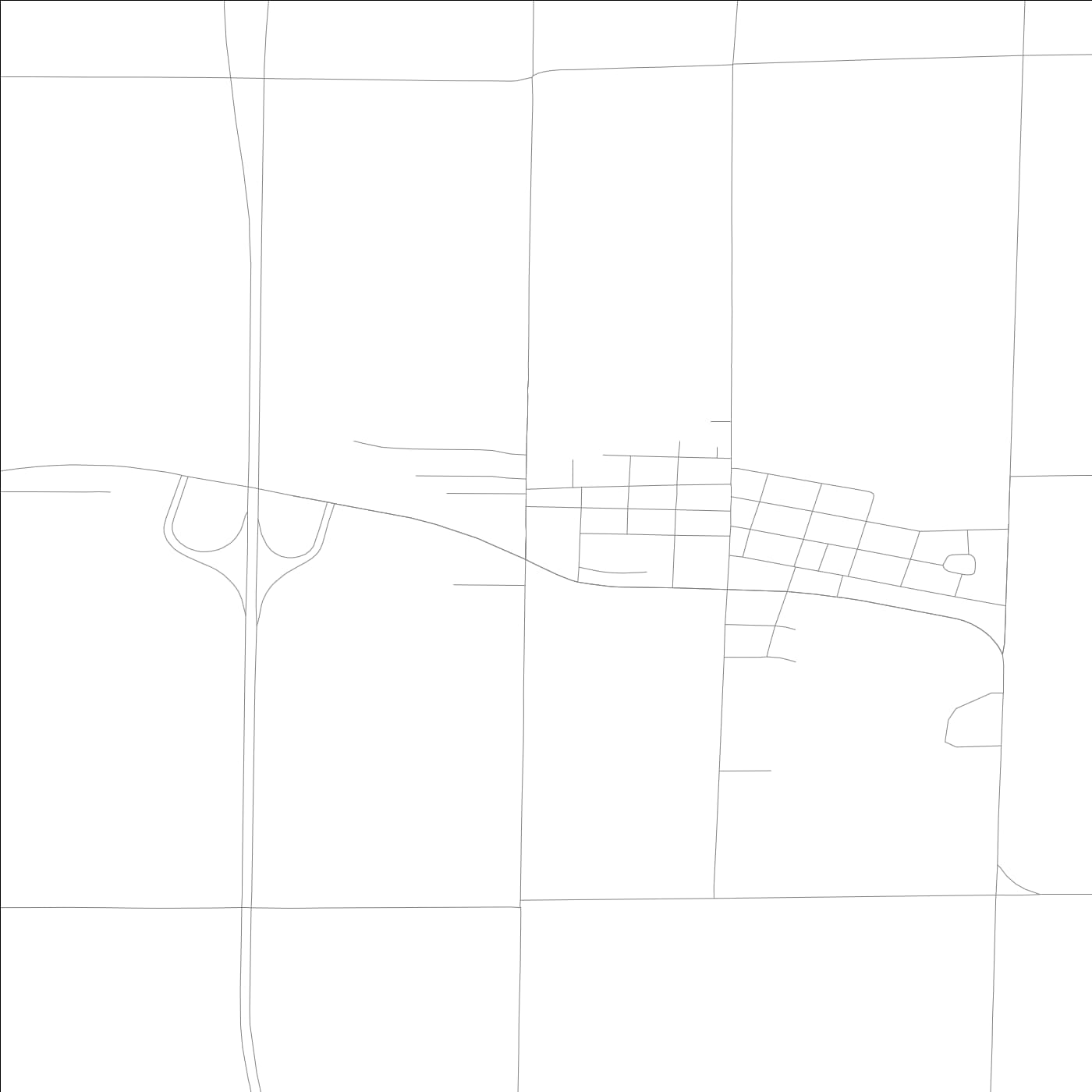 ROAD MAP OF WOODHULL, ILLINOIS BY MAPBAKES