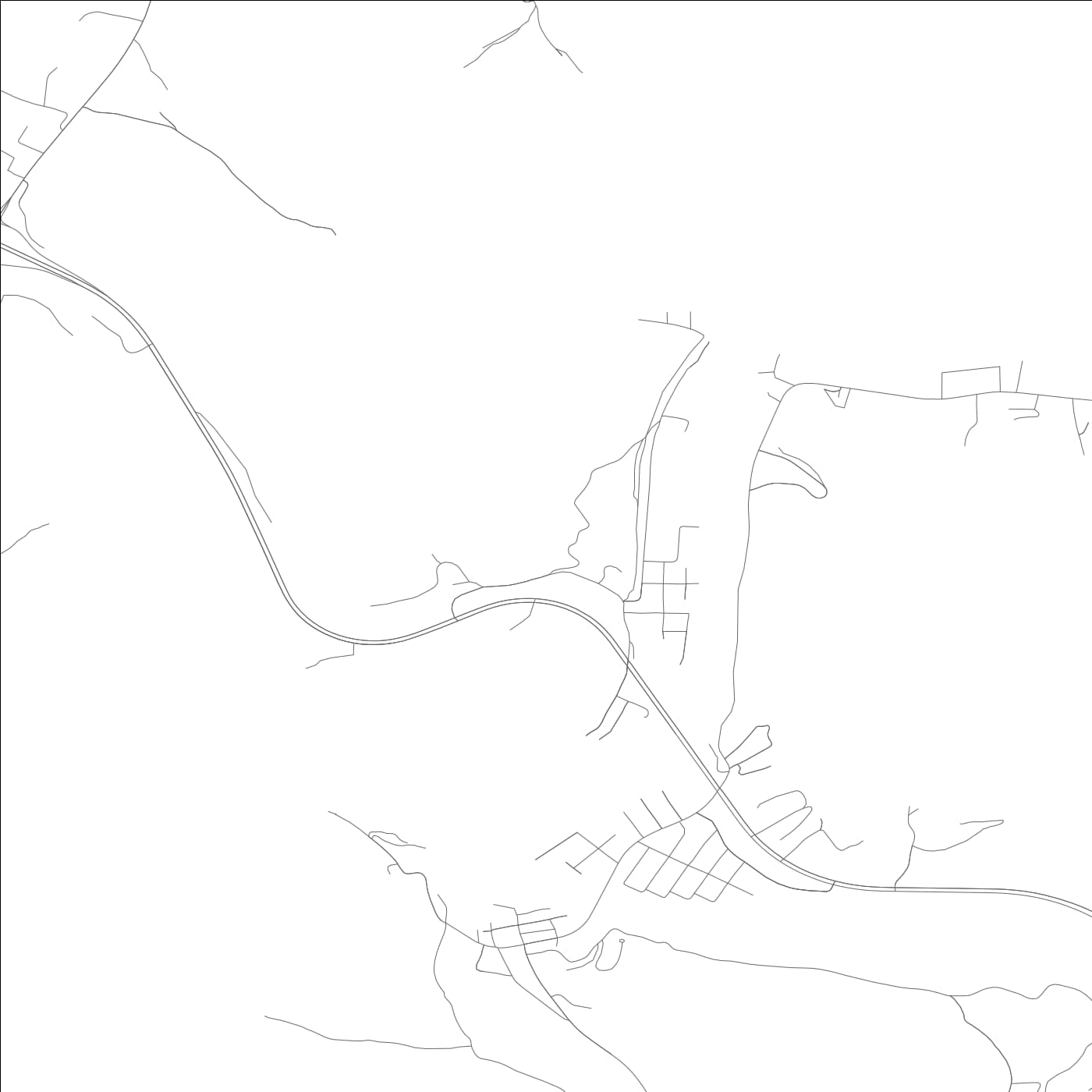 ROAD MAP OF DWALE, KENTUCKY BY MAPBAKES