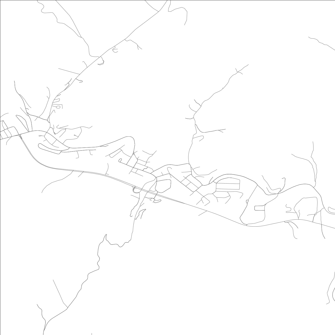ROAD MAP OF WHITESBURG, KENTUCKY BY MAPBAKES
