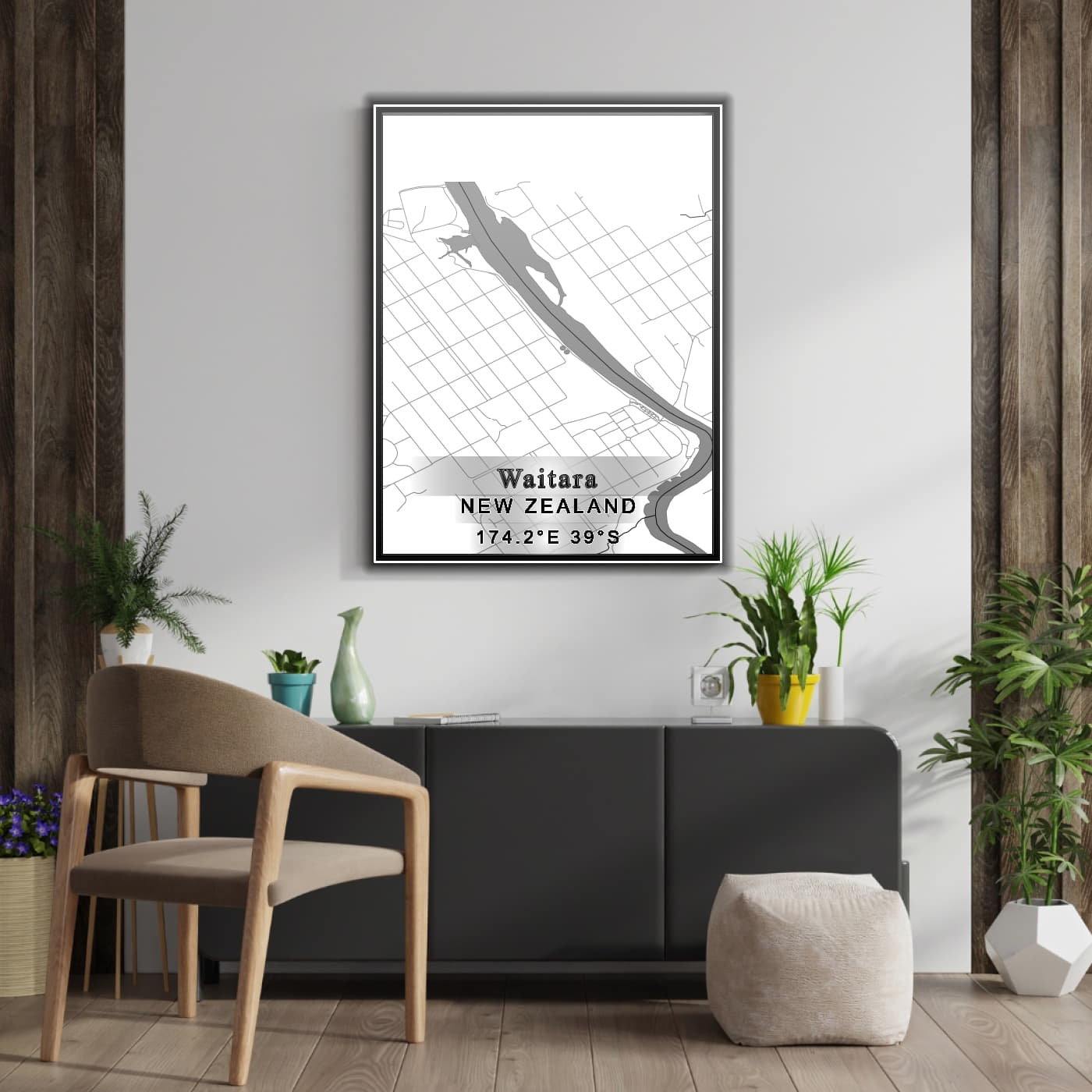 ROAD MAP OF WAITARA, NEW ZEALAND BY MAPBAKES