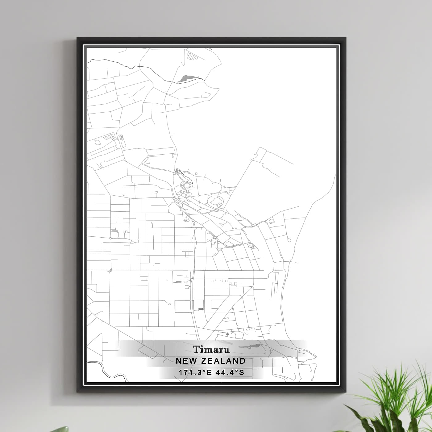 ROAD MAP OF TIMARU, NEW ZEALAND BY MAPBAKES