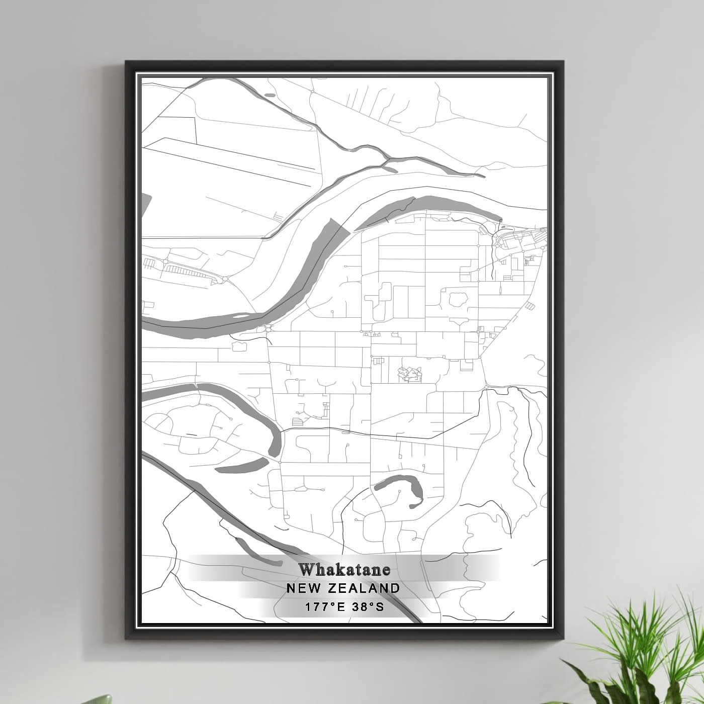 ROAD MAP OF WHAKATANE, NEW ZEALAND BY MAPBAKES