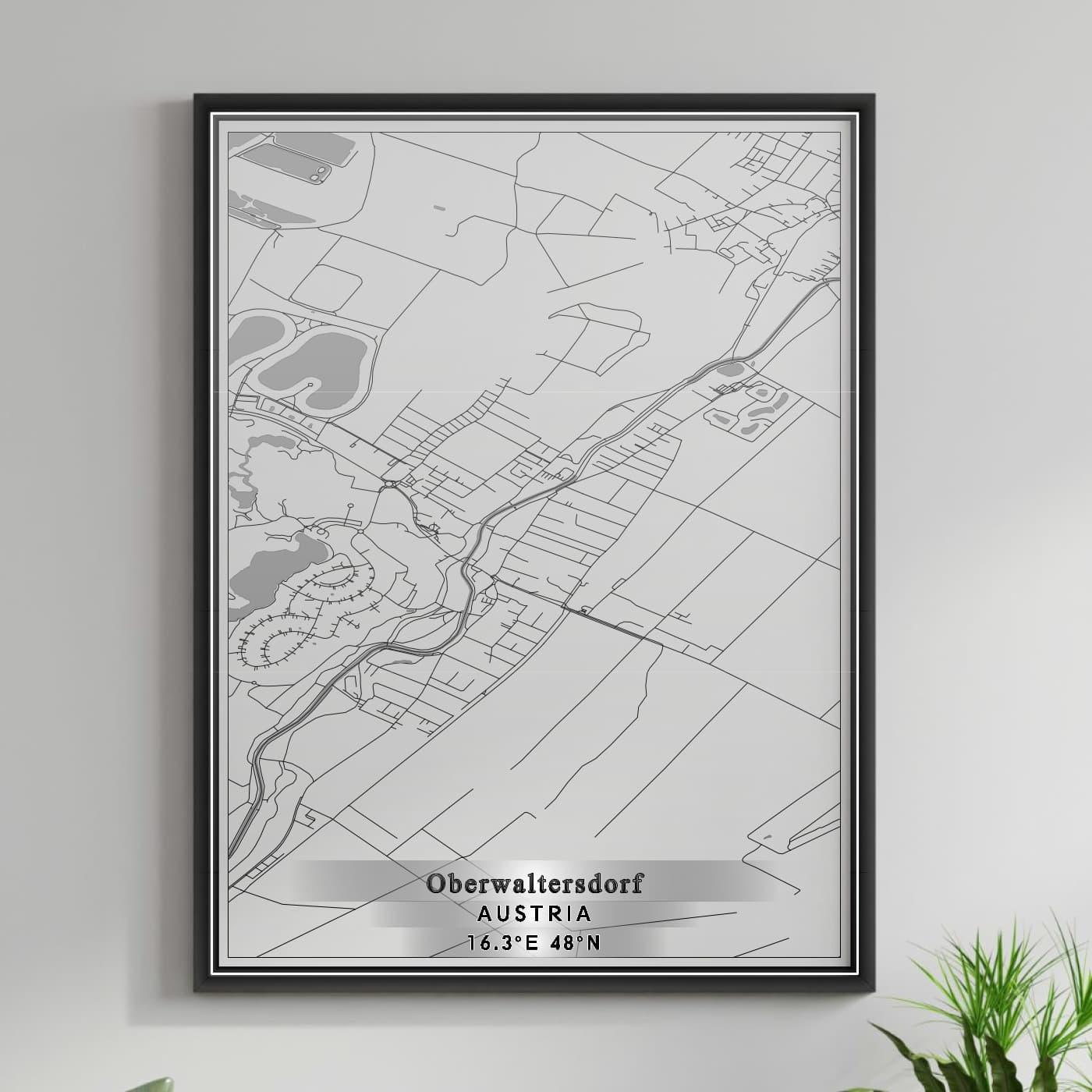 ROAD MAP OF OBERWALTERSDORF, AUSTRIA BY MAPBAKES