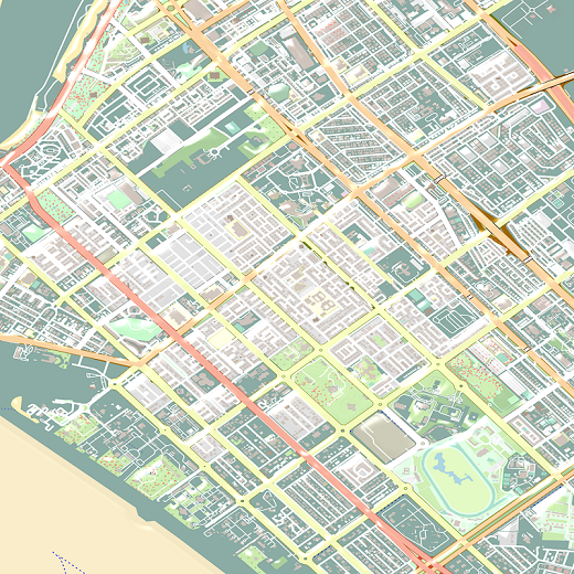 COLOURED ROAD MAP OF ABU DHABI, UAE BY MAPBAKES