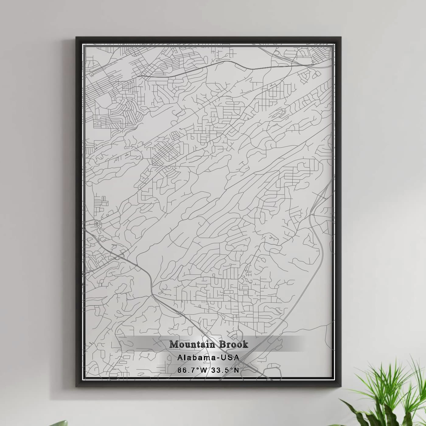 ROAD MAP OF MOUNTAIN BROOK, ALABAMA BY MAPBAKES