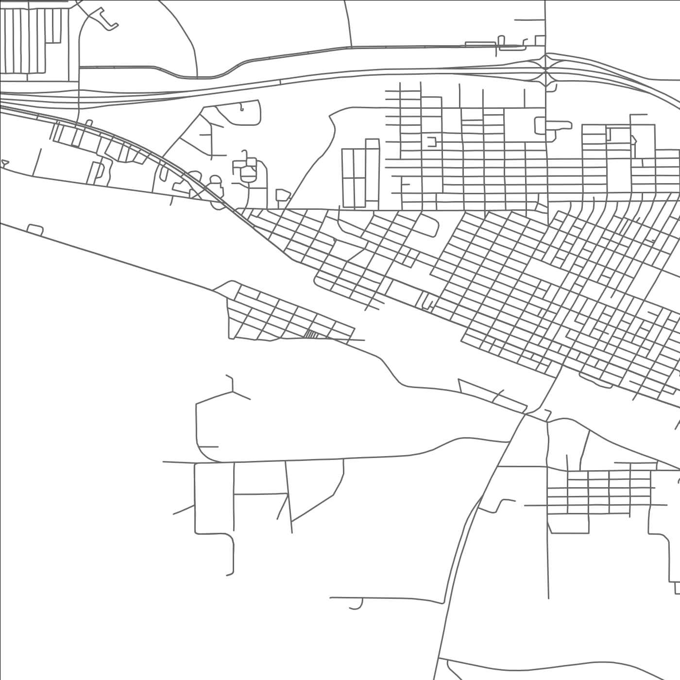 ROAD MAP OF WINSLOW, ARIZONA BY MAPBAKES