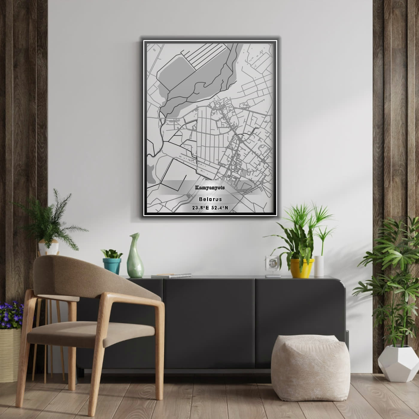 ROAD MAP OF KAMYANYETS, BELARUS BY MAPBAKES
