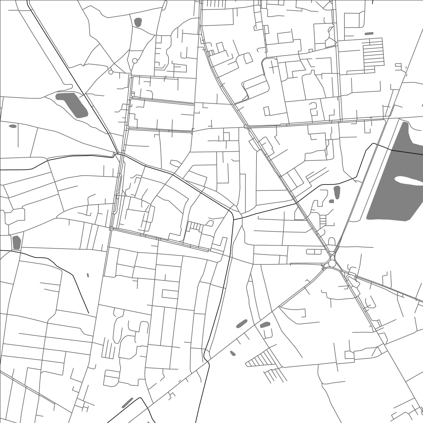 ROAD MAP OF PRUZHANY, BELARUS BY MAPBAKES