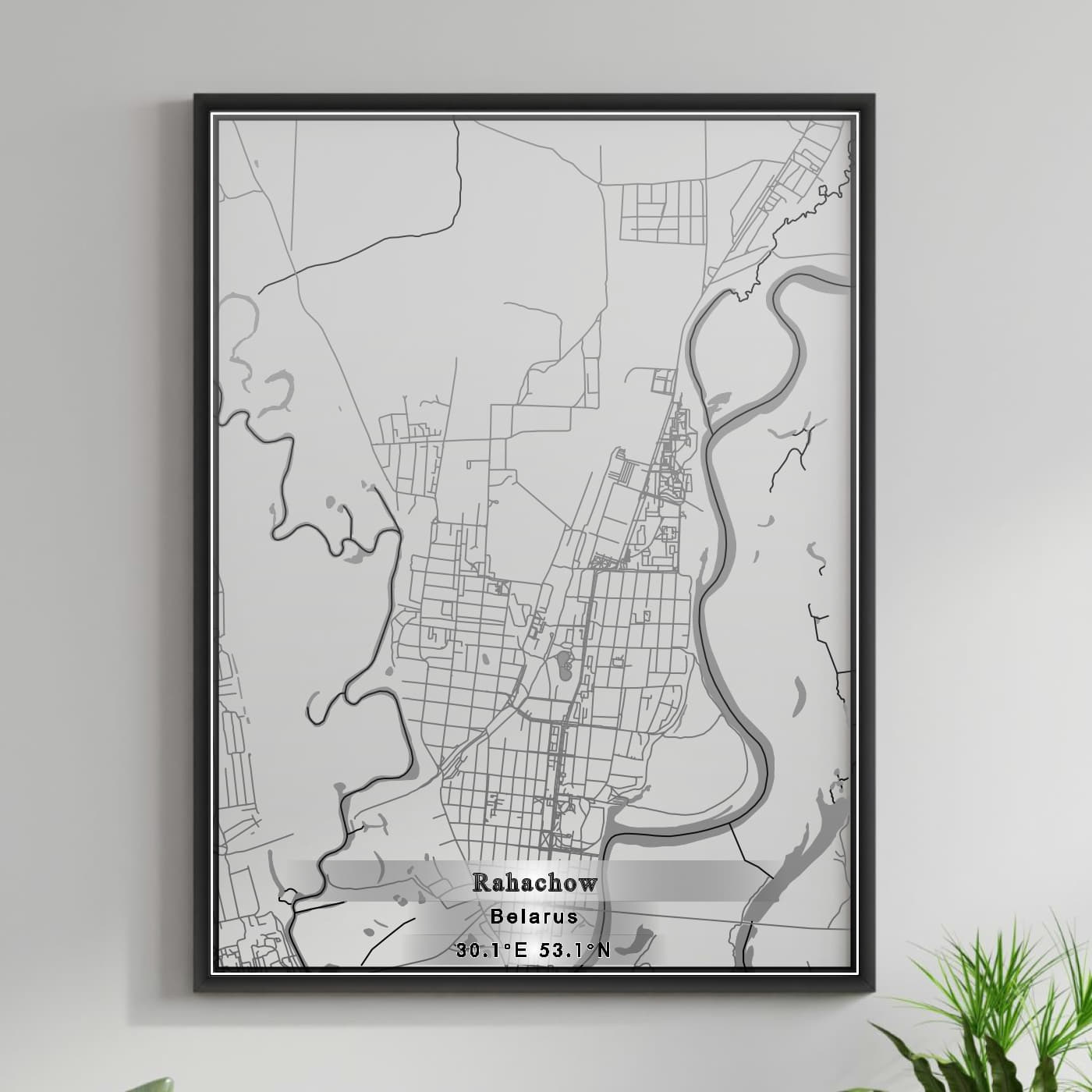 ROAD MAP OF RAHACHOW, BELARUS BY MAPBAKES