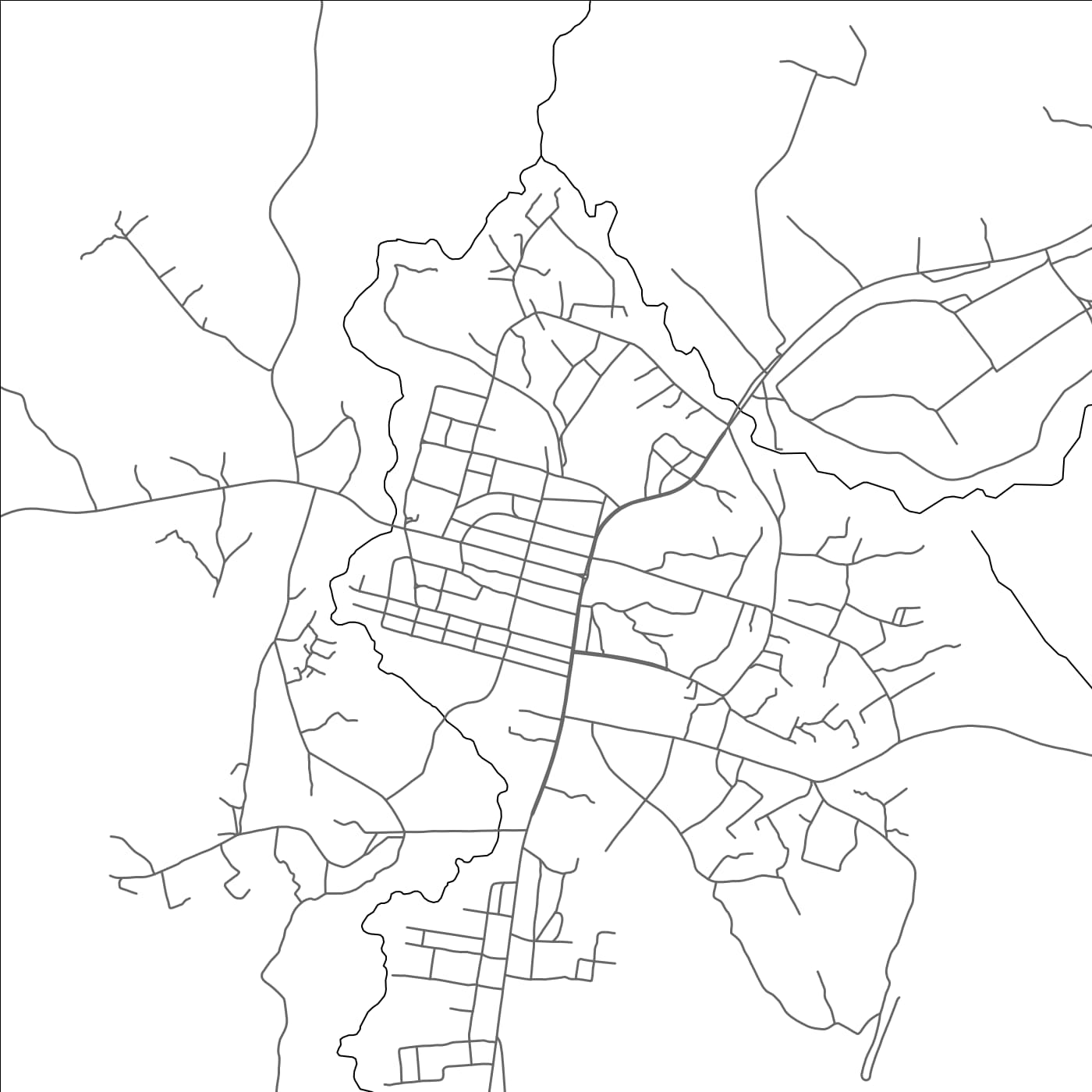 ROAD MAP OF OBALA, CAMEROON BY MAPBAKES