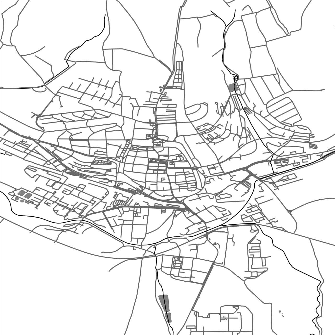 ROAD MAP OF UHERSKY BROD, CZECH REPUBLIC BY MAPBAKES