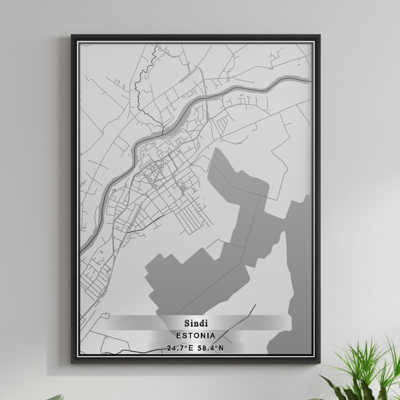 ROAD MAP OF SINDI, ESTONIA BY MAPBAKES