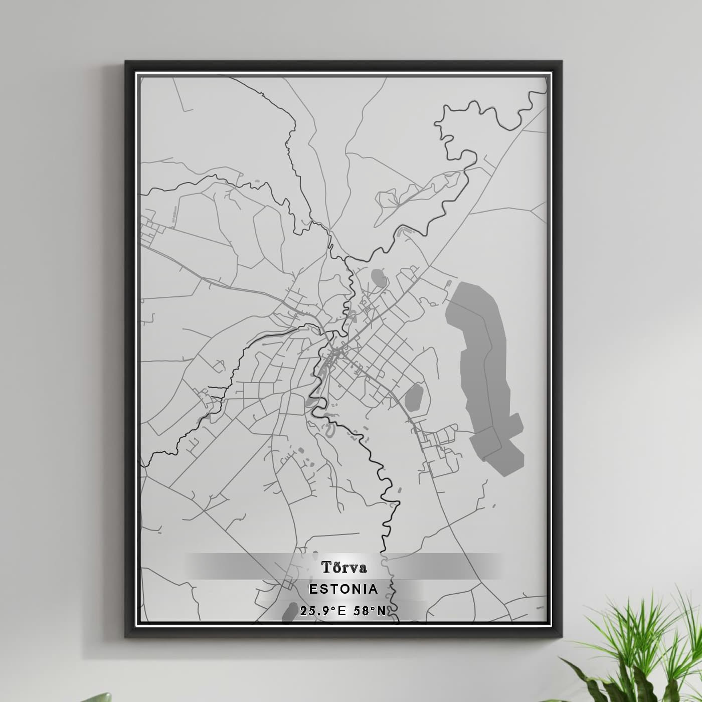 ROAD MAP OF TORVA, ESTONIA BY MAPBAKES