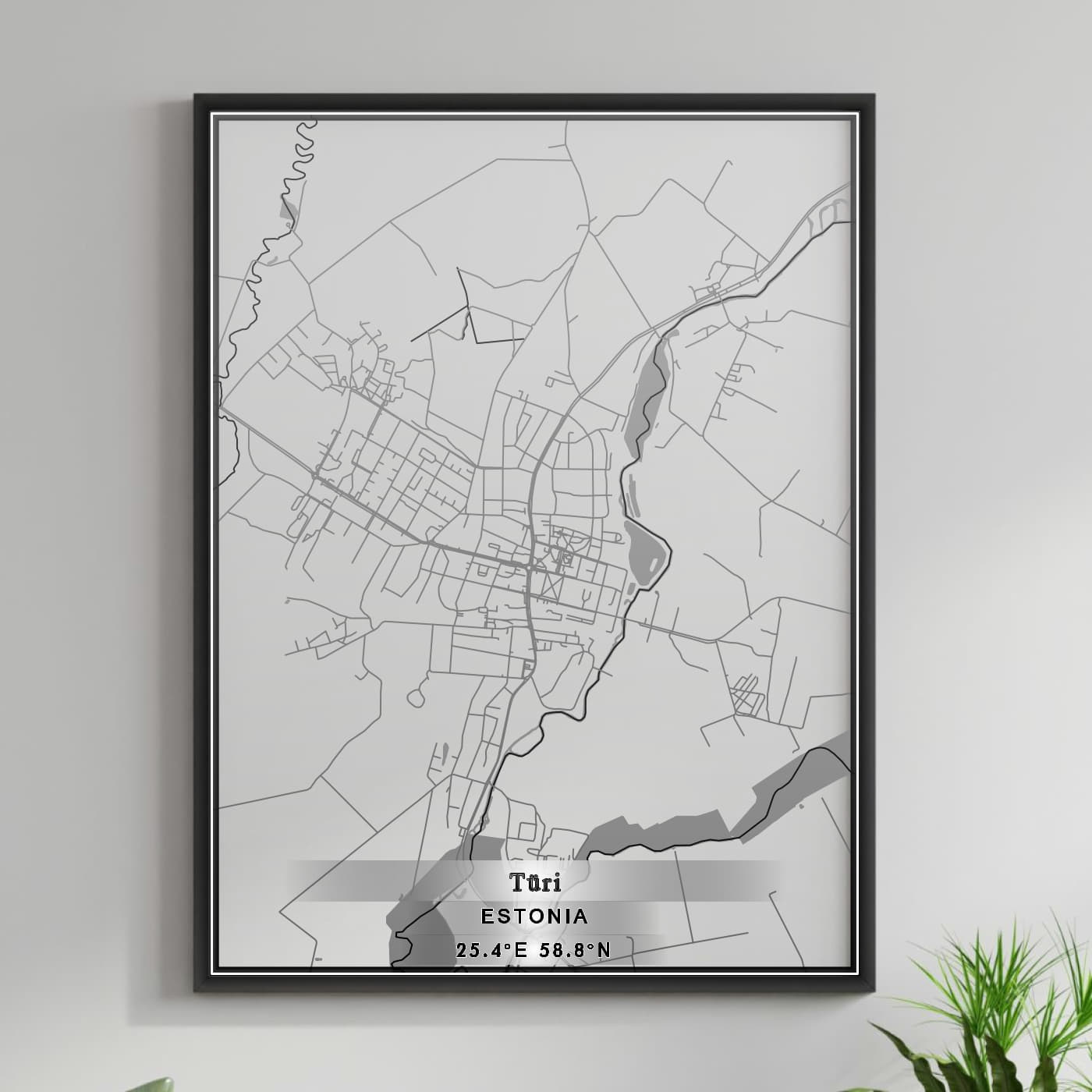 ROAD MAP OF TURI, ESTONIA BY MAPBAKES