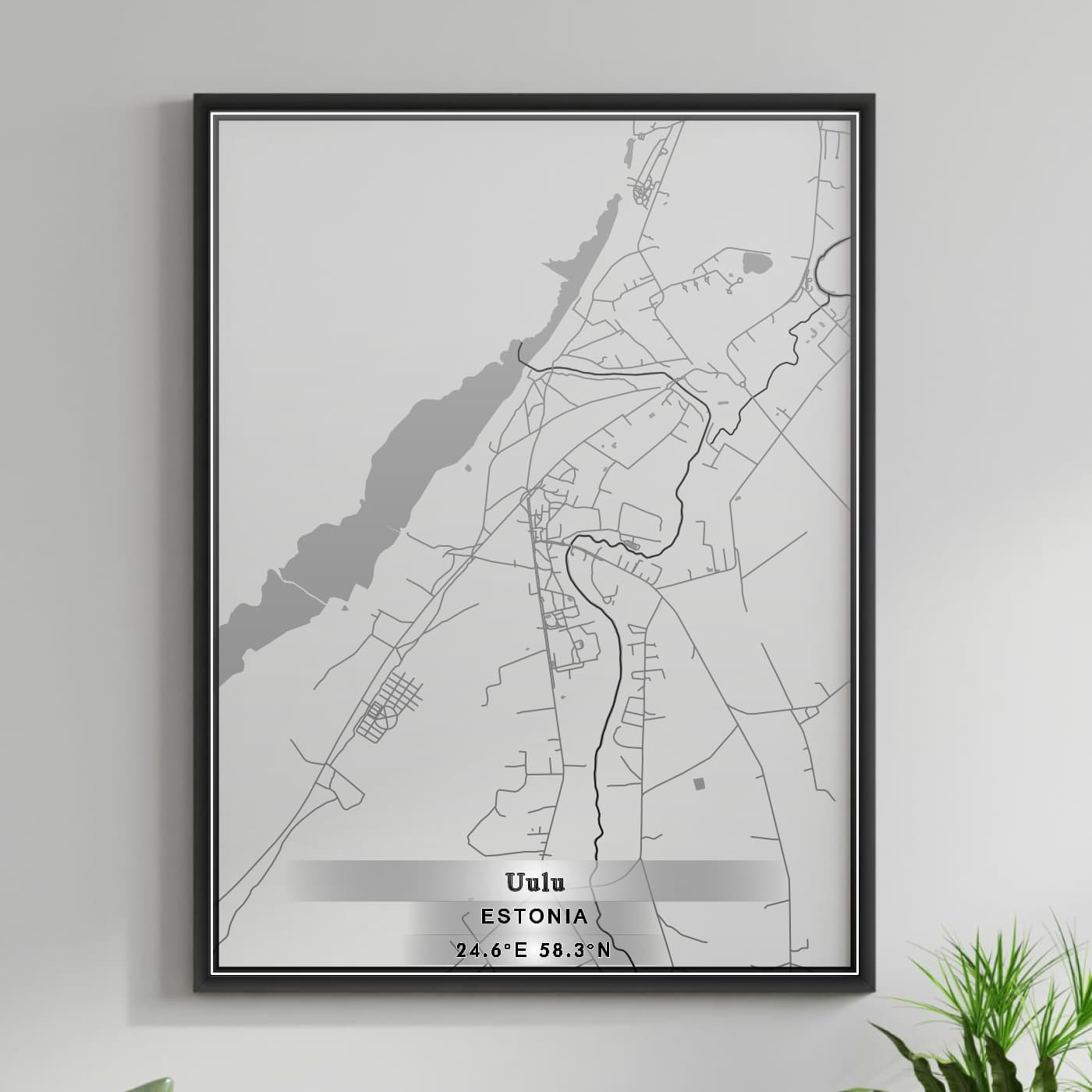 ROAD MAP OF UULU, ESTONIA BY MAPBAKES