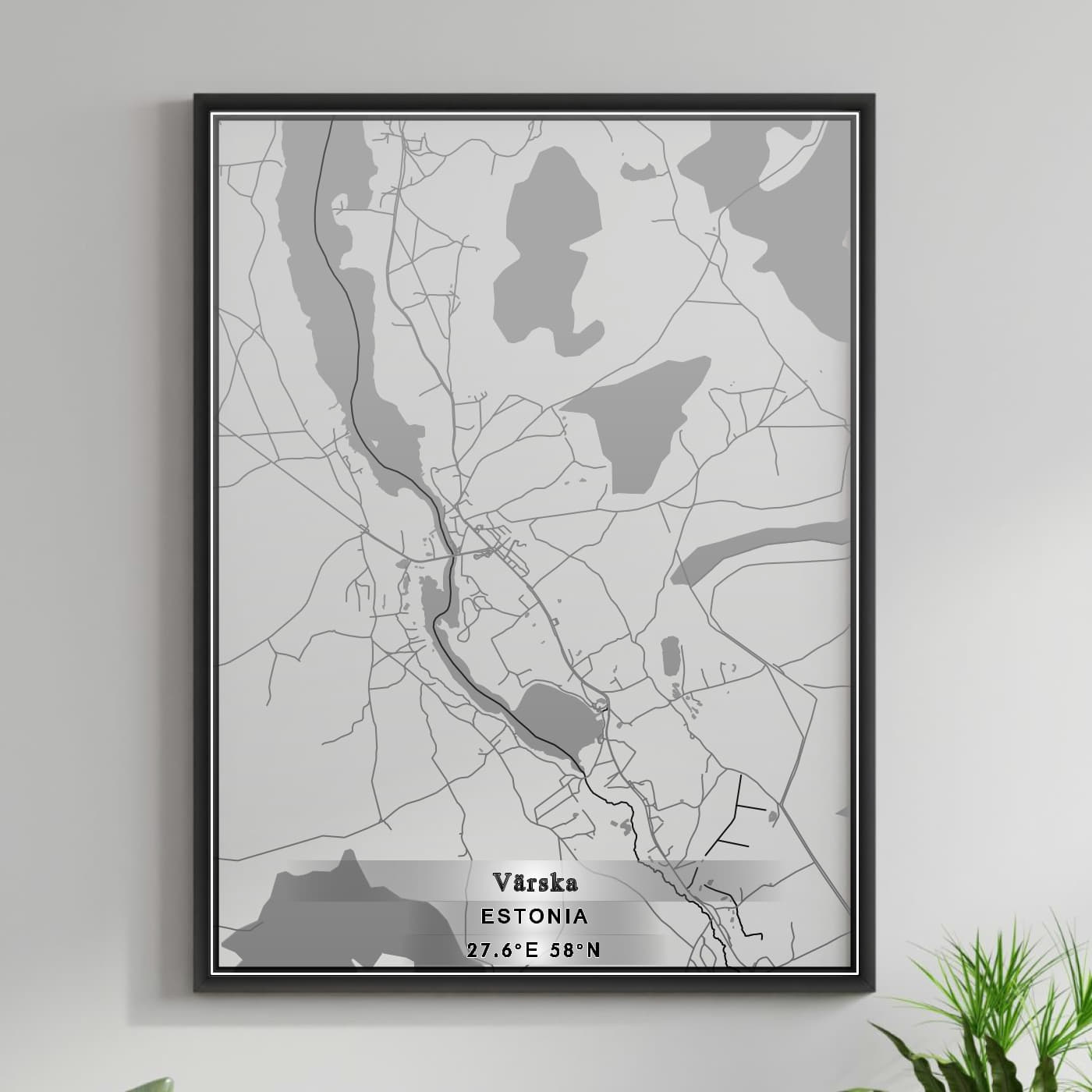 ROAD MAP OF VARSKA, ESTONIA BY MAPBAKES