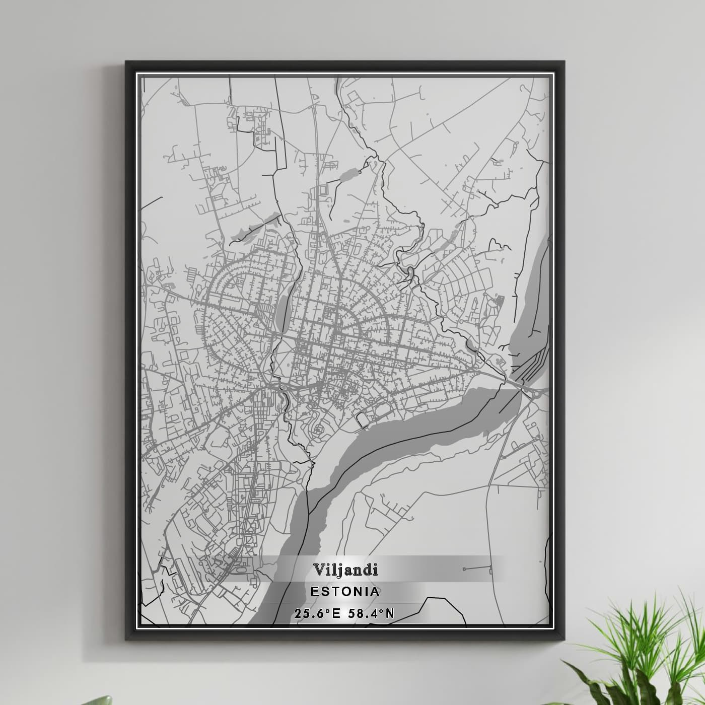 ROAD MAP OF VILJANDI, ESTONIA BY MAPBAKES