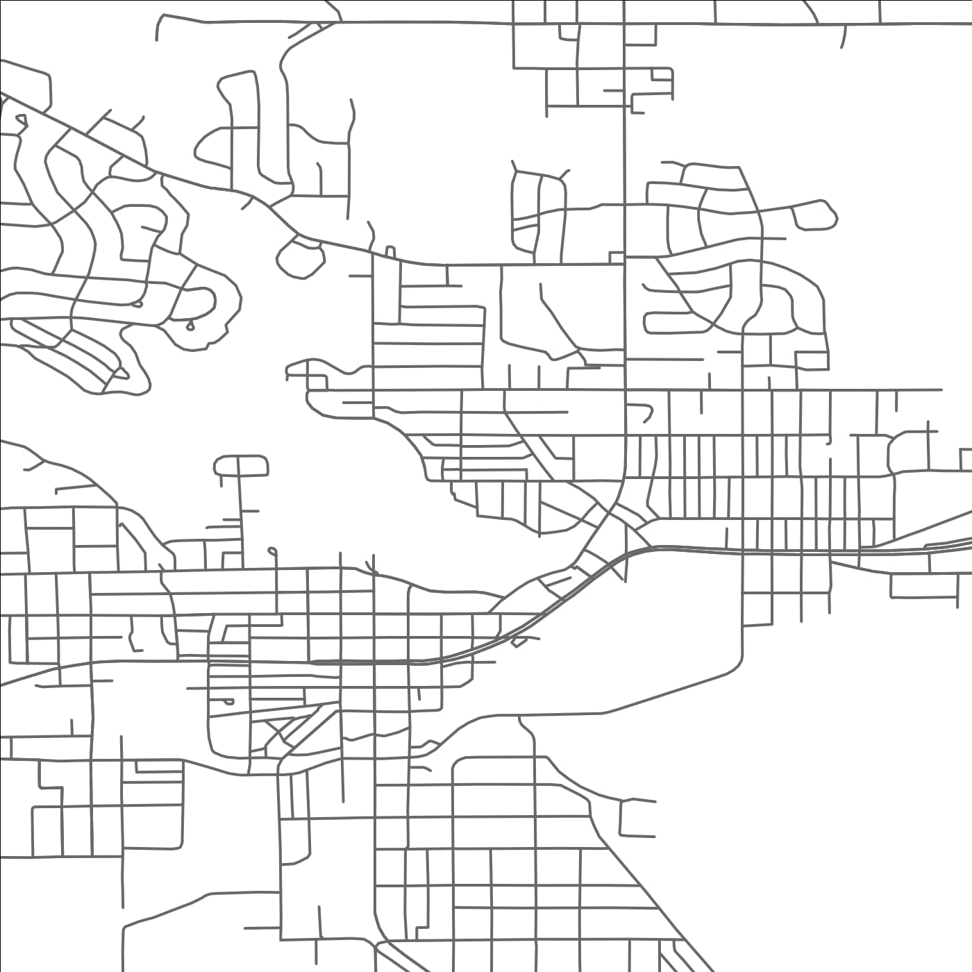 ROAD MAP OF ALBERT LEA, MINNESOTA BY MAPBAKES