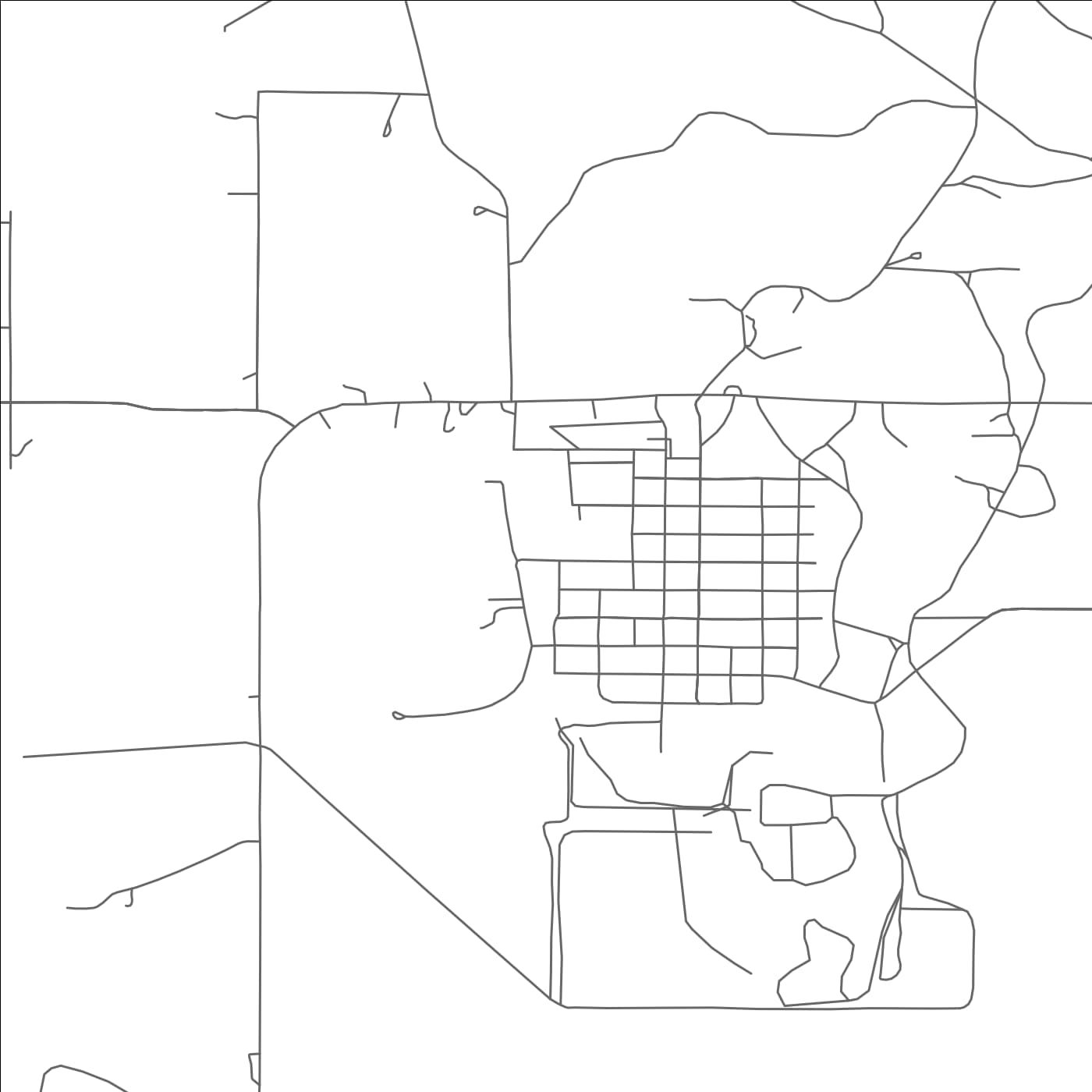 ROAD MAP OF WRIGHT CITY, OKLAHOMA BY MAPBAKES