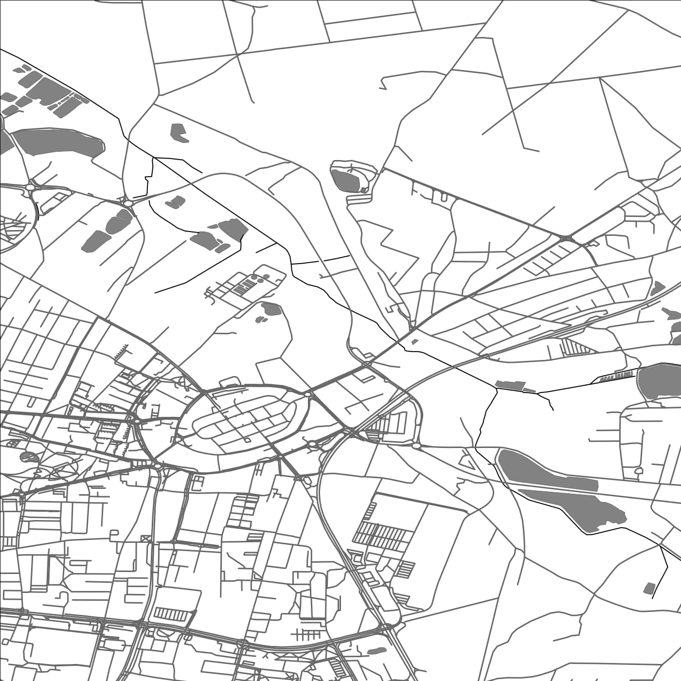ROAD MAP OF ZORY, POLAND BY MAPBAKES