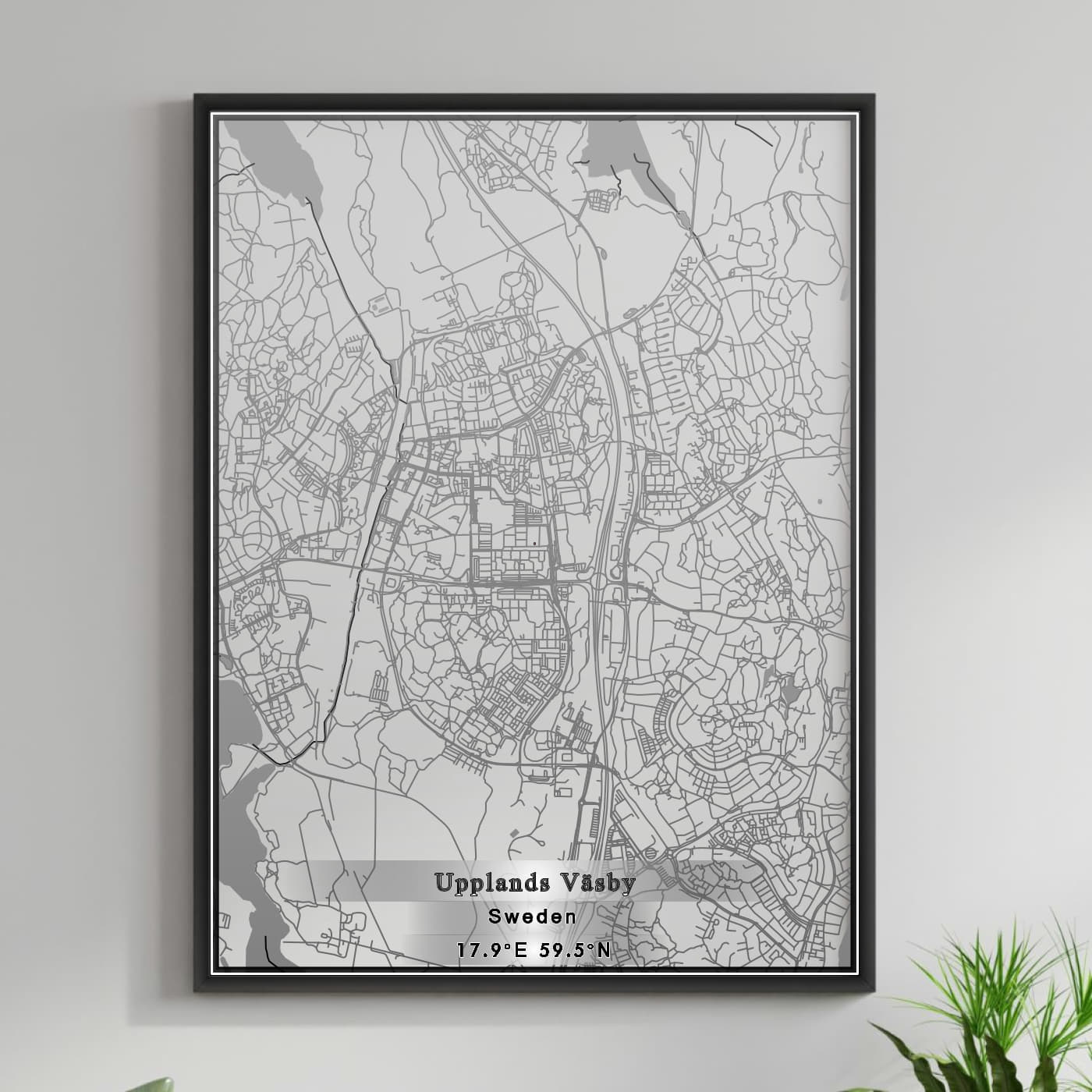 ROAD MAP OF UPPLANDS VASBY, SWEDEN BY MAPBAKES