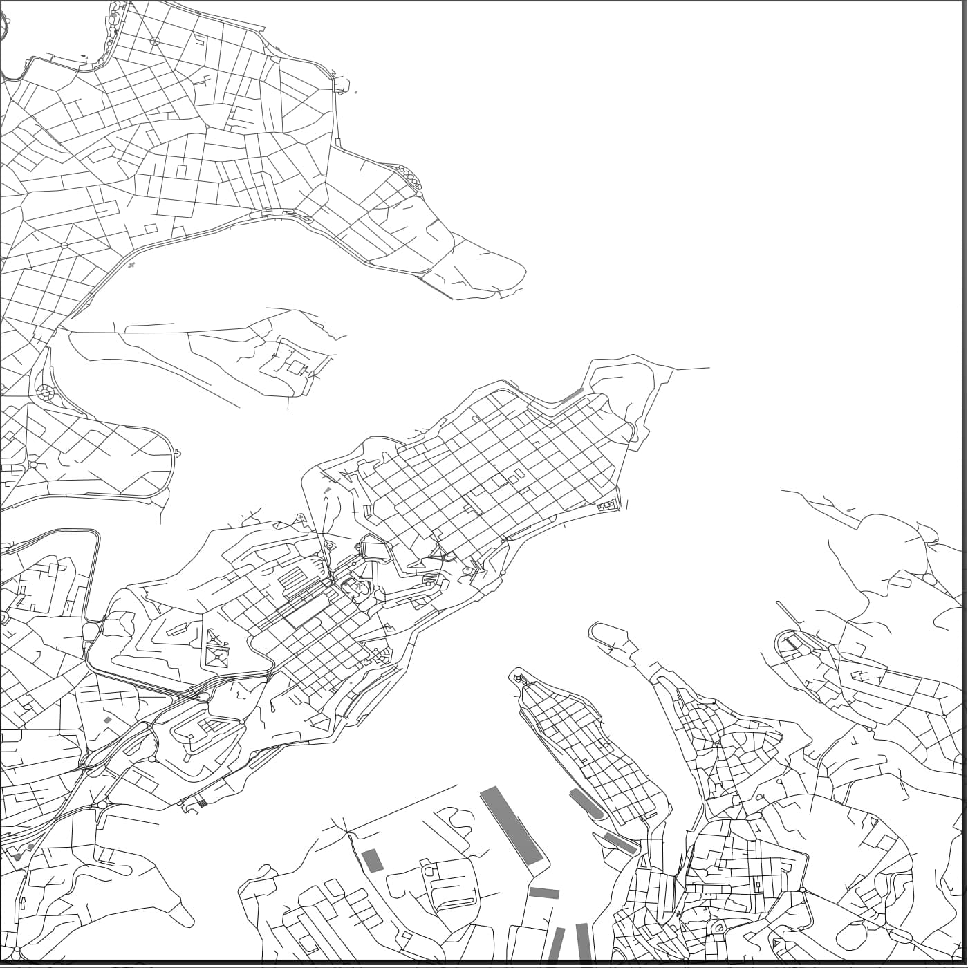 ROAD MAP OF VALLETTA, MALTA BY MAPBAKES