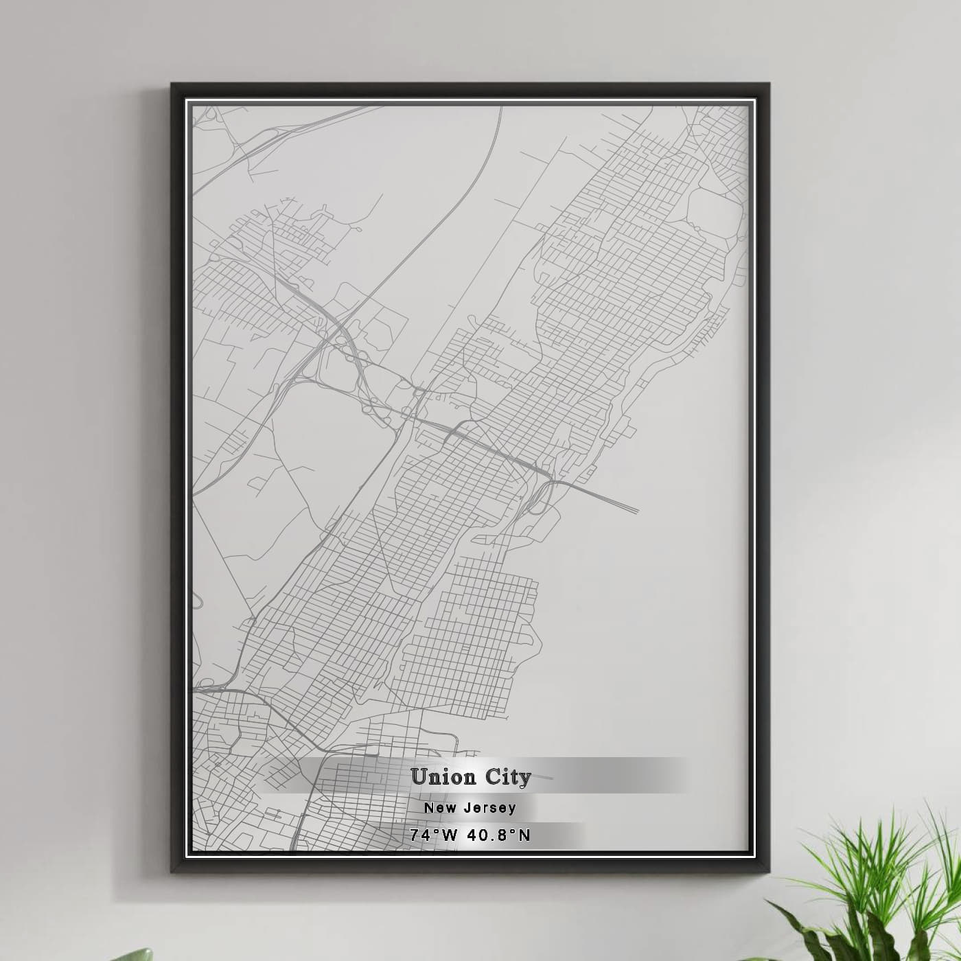 ROAD MAP OF UNION CITY, NEW JERSEY BY MAPBAKES