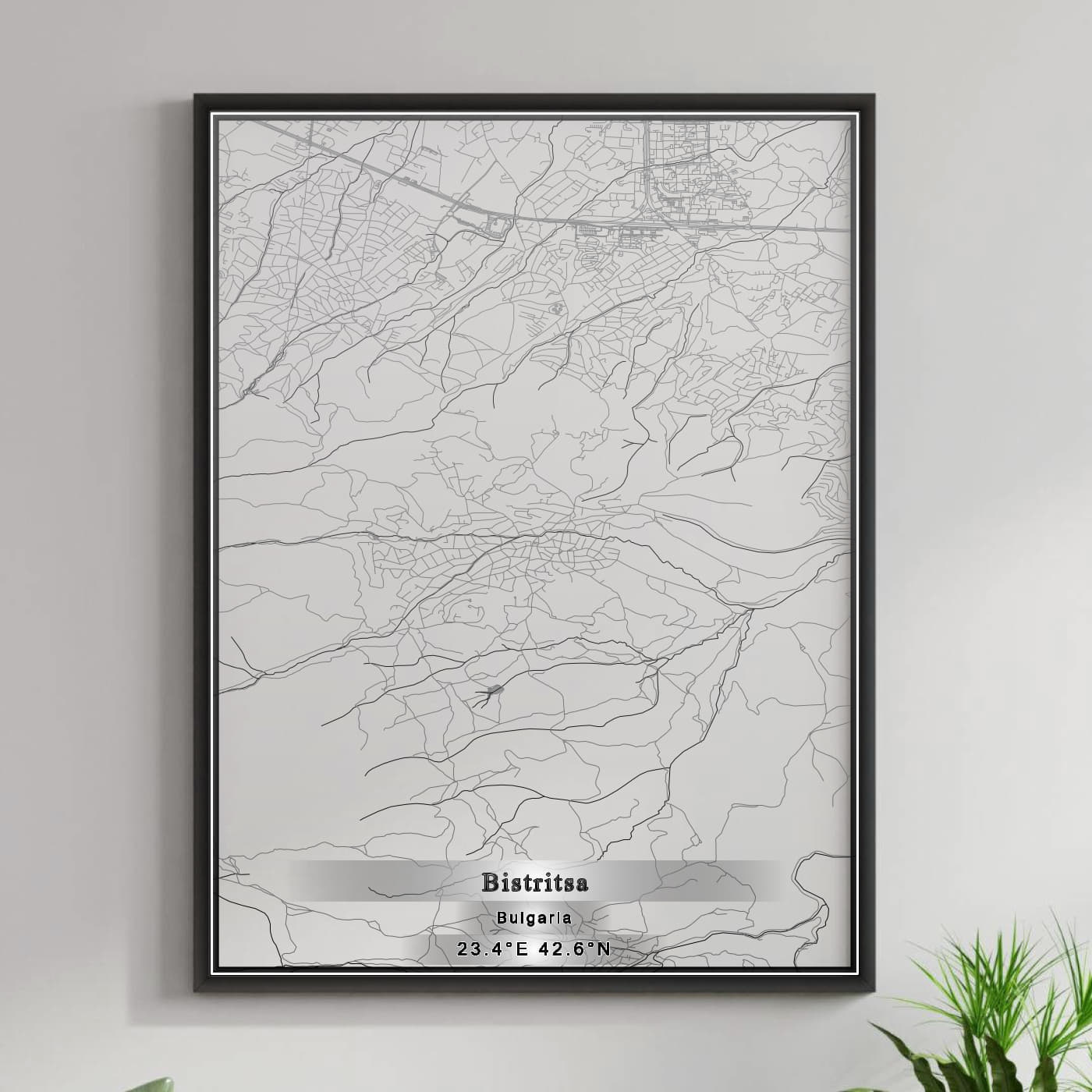 ROAD MAP OF BISTRITSA, BULGARIA BY MAPBAKES