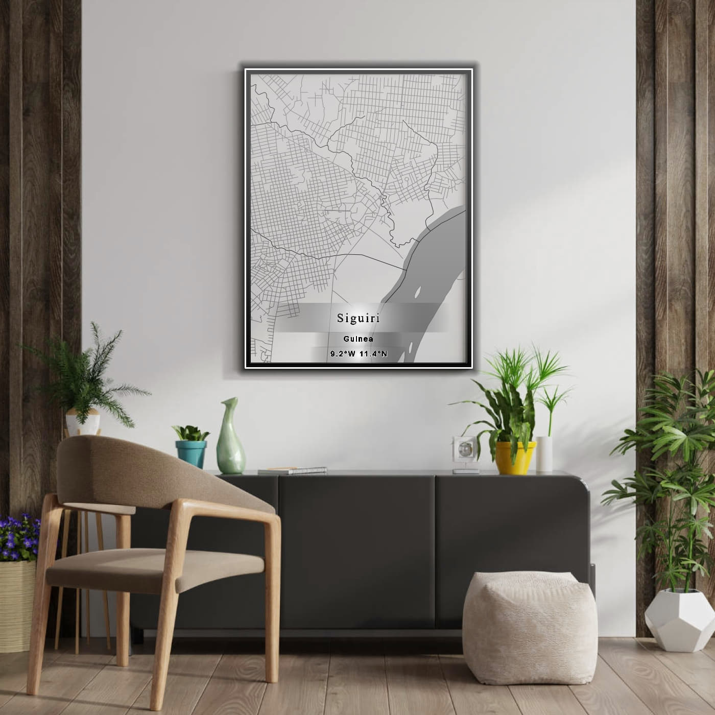 ROAD MAP OF SIGUIRI, GUINEA BY MAPBAKES