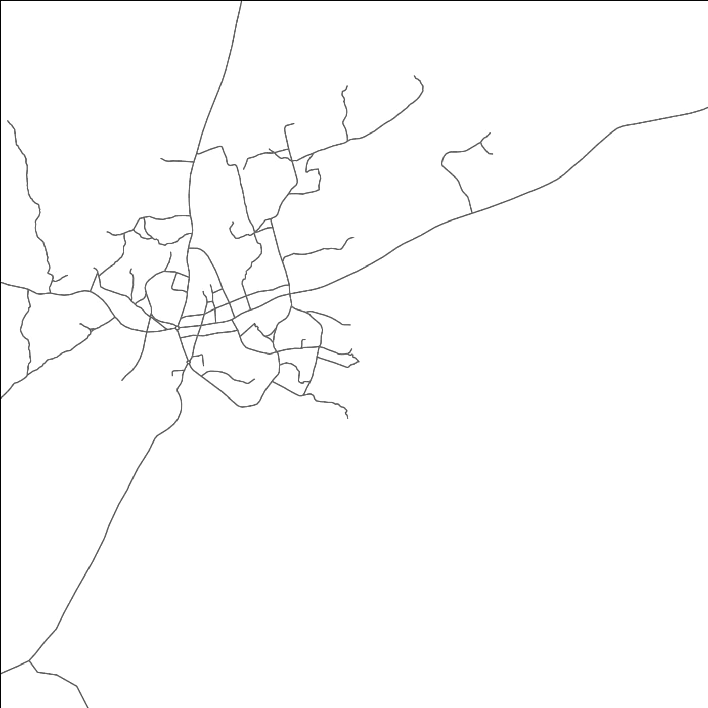 ROAD MAP OF YOMOU, GUINEA BY MAPBAKES