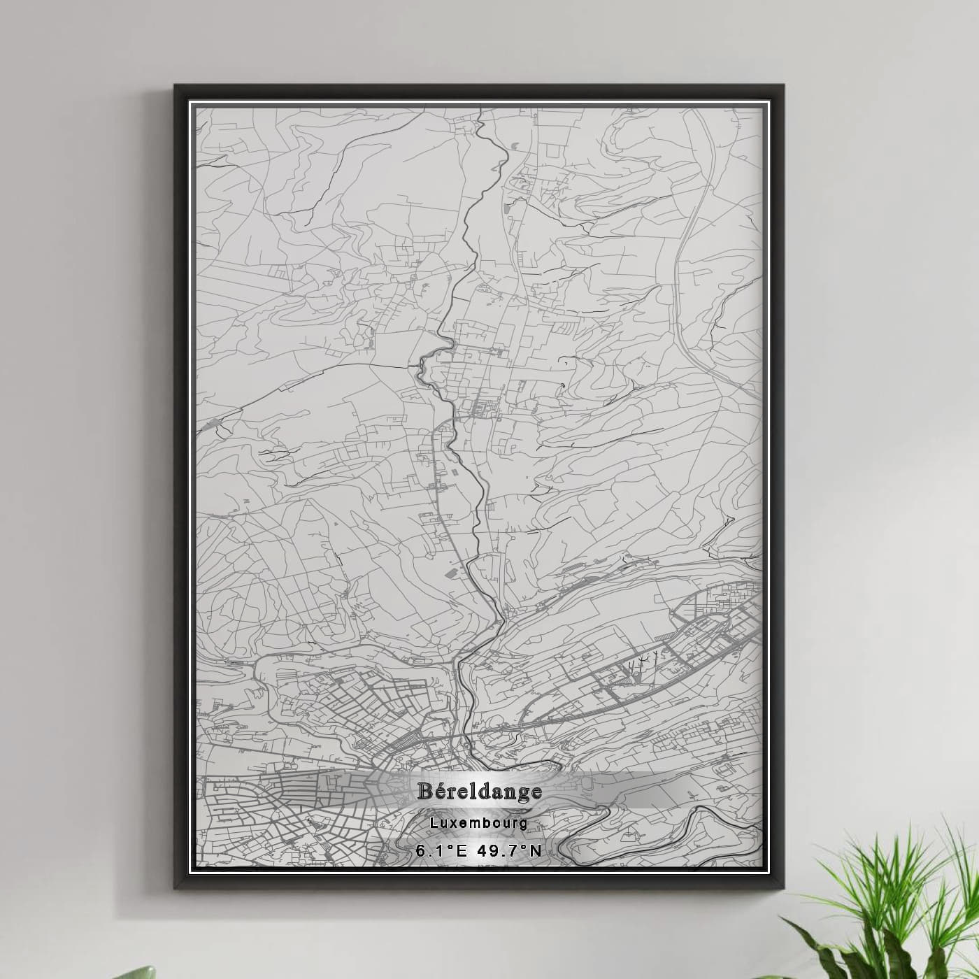 ROAD MAP OF BÉRELDANGE, LUXEMBOURG BY MAPBAKES