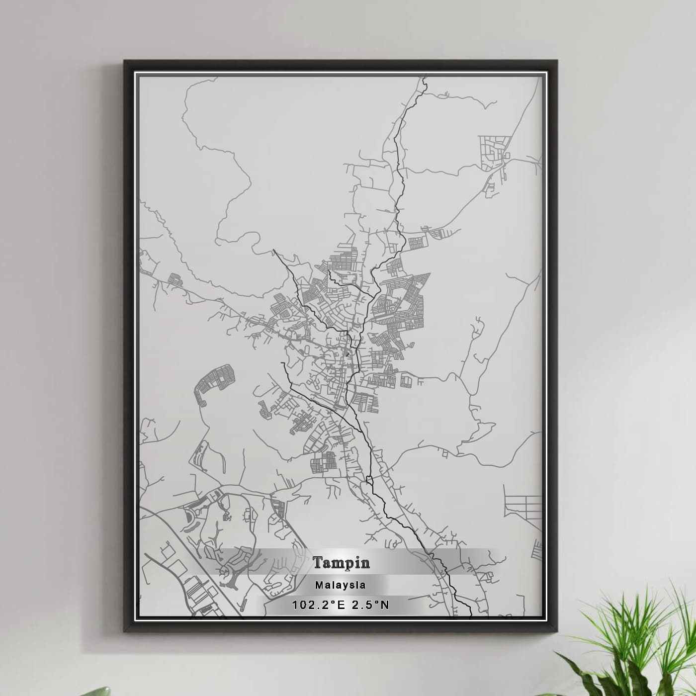 ROAD MAP OF TAMPIN, MALAYSIA BY MAPBAKES