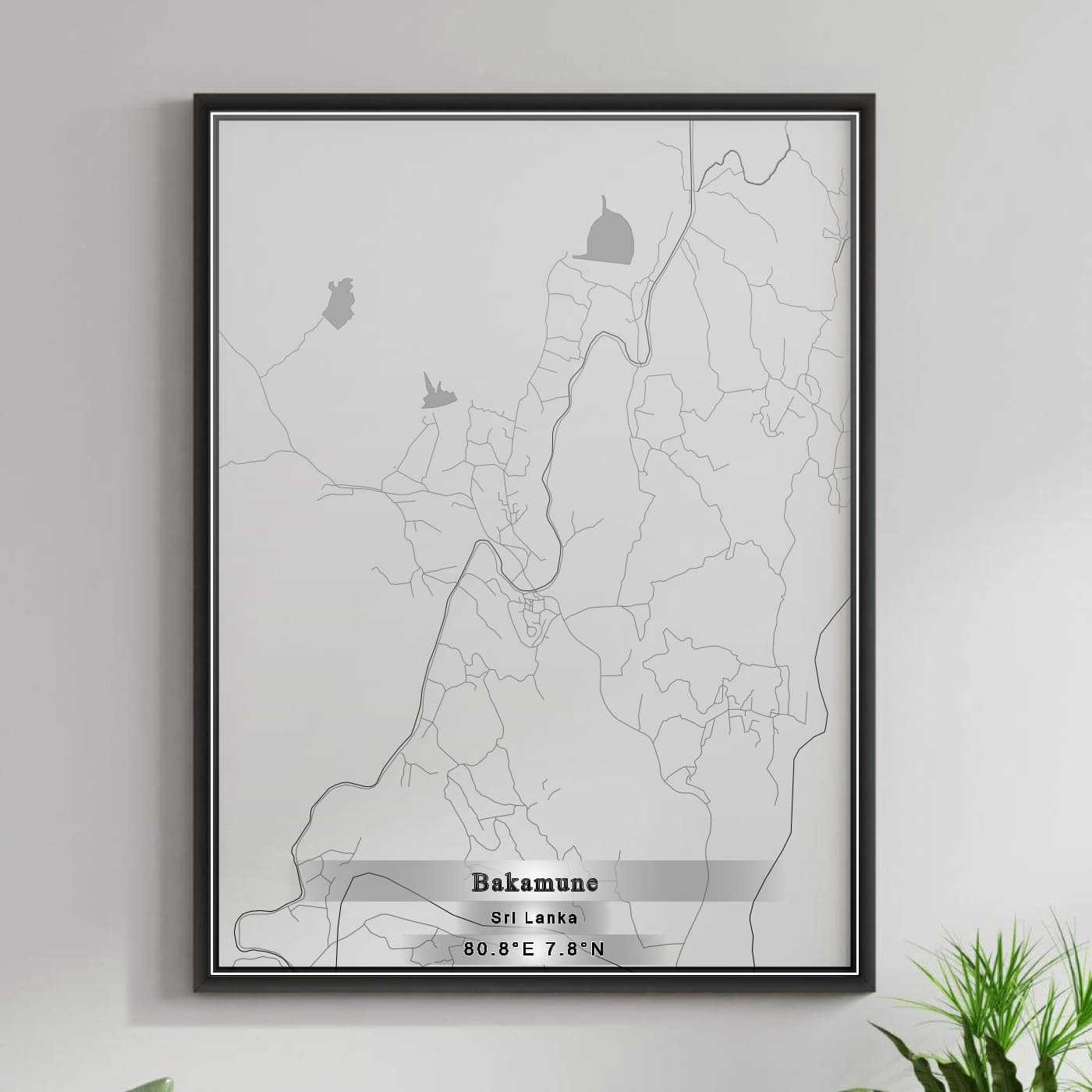 ROAD MAP OF BAKAMUNE, SRI LANKA BY MAPBAKES