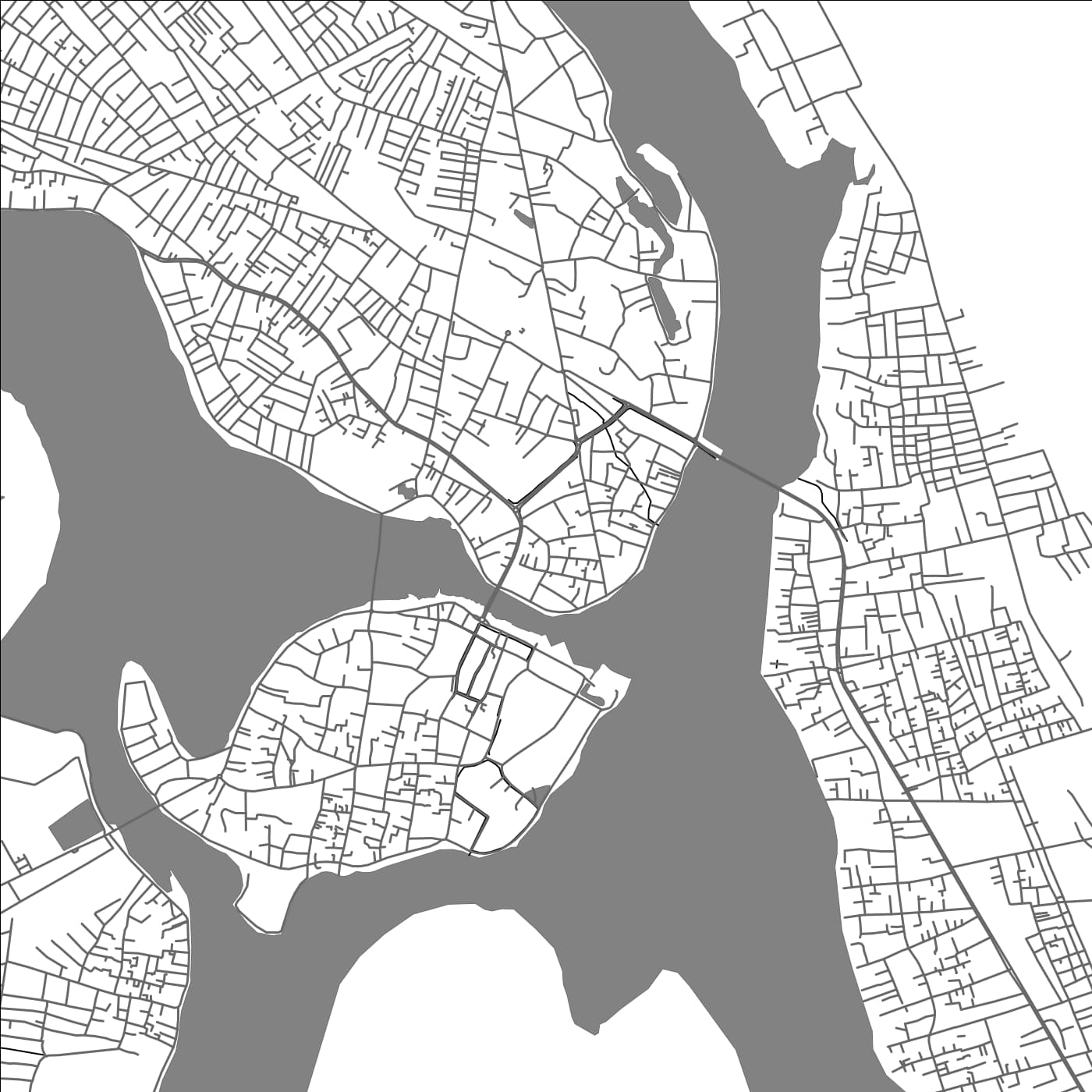 ROAD MAP OF BATTICALOA, SRI LANKA BY MAPBAKES