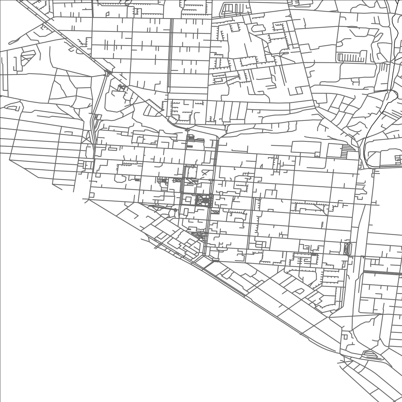 ROAD MAP OF BERDIANSK, UKRAINE BY MAPBAKES