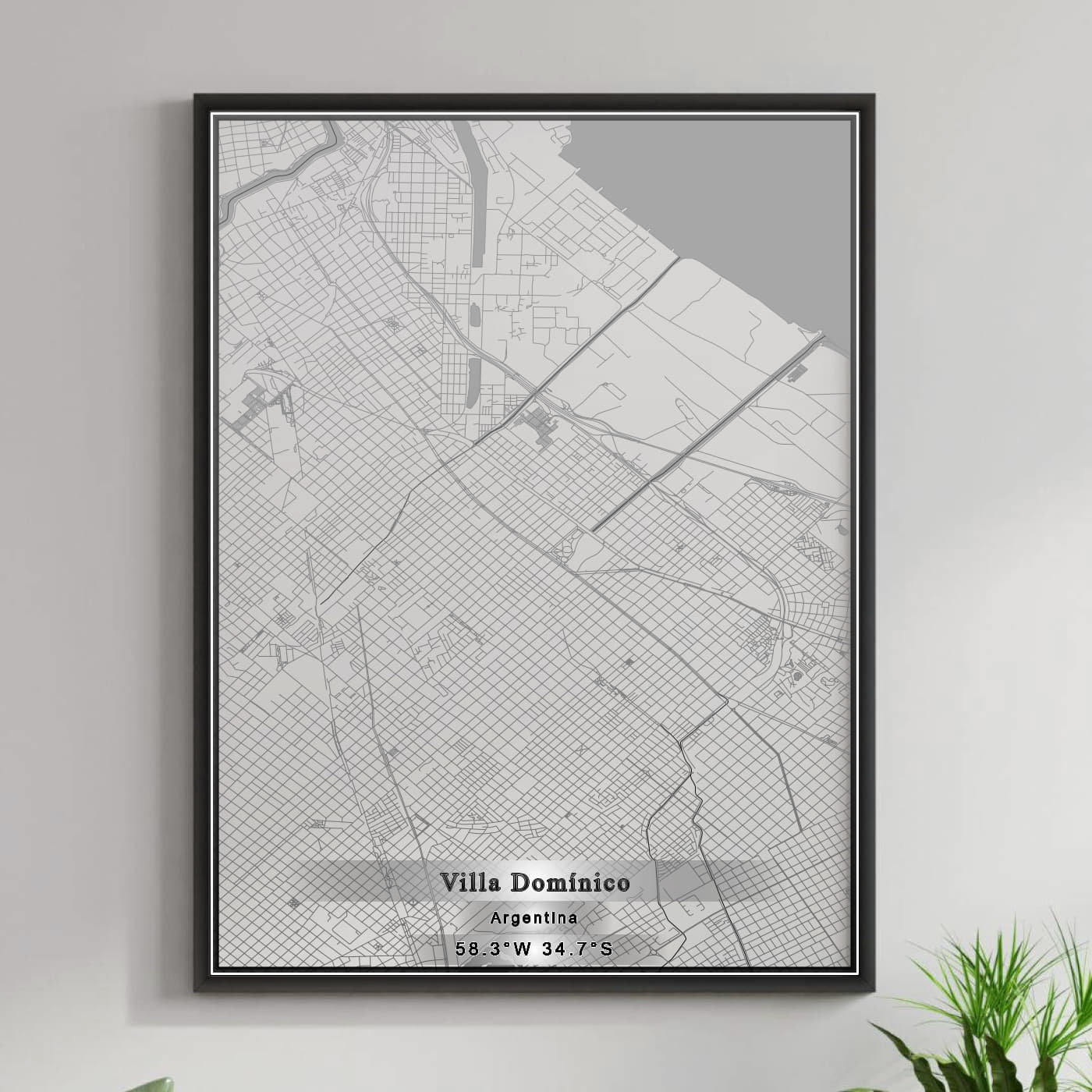 ROAD MAP OF VILLA DOMÃNICO, ARGENTINA BY MAPBAKES