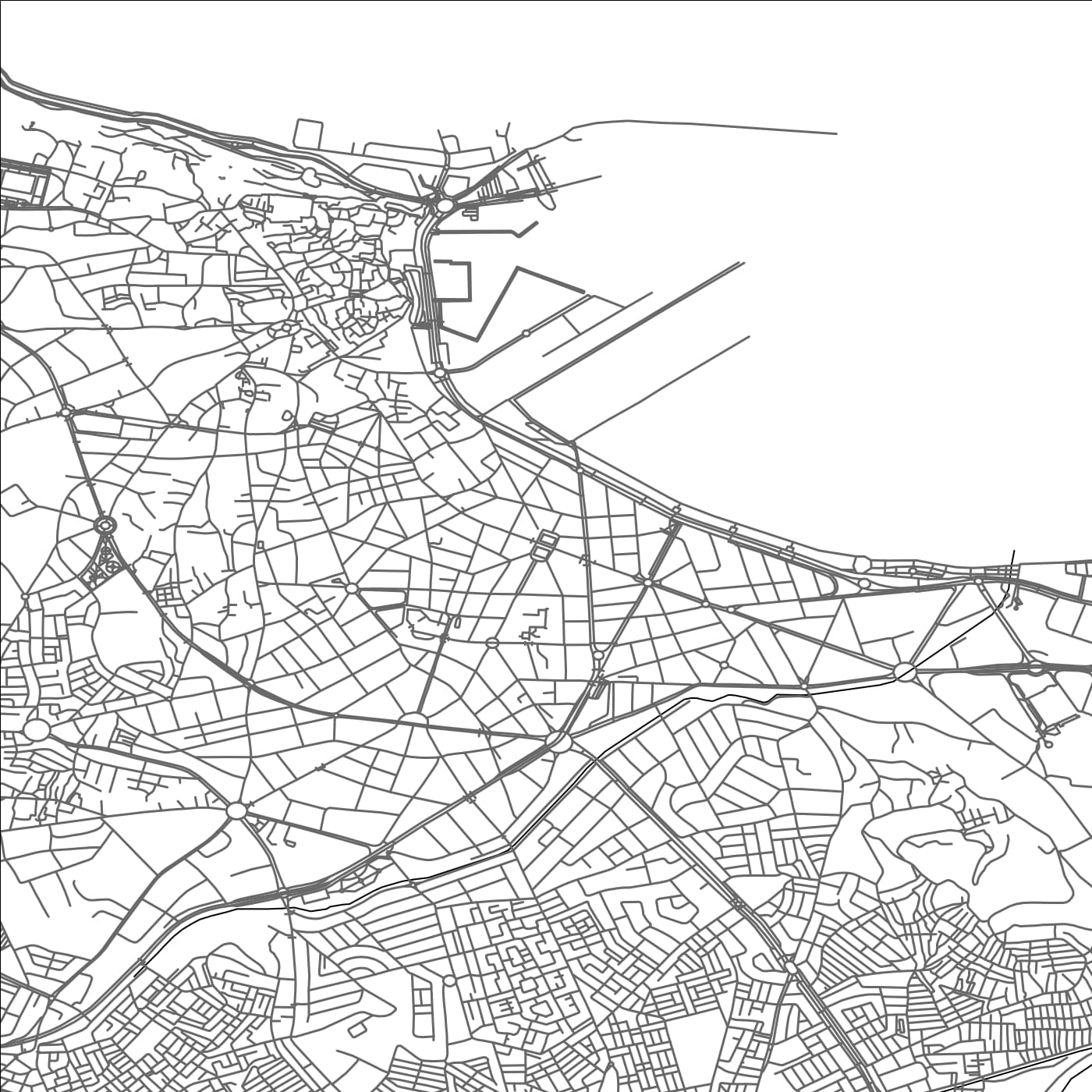 ROAD MAP OF TANGIER, MOROCCO BY MAPBAKES