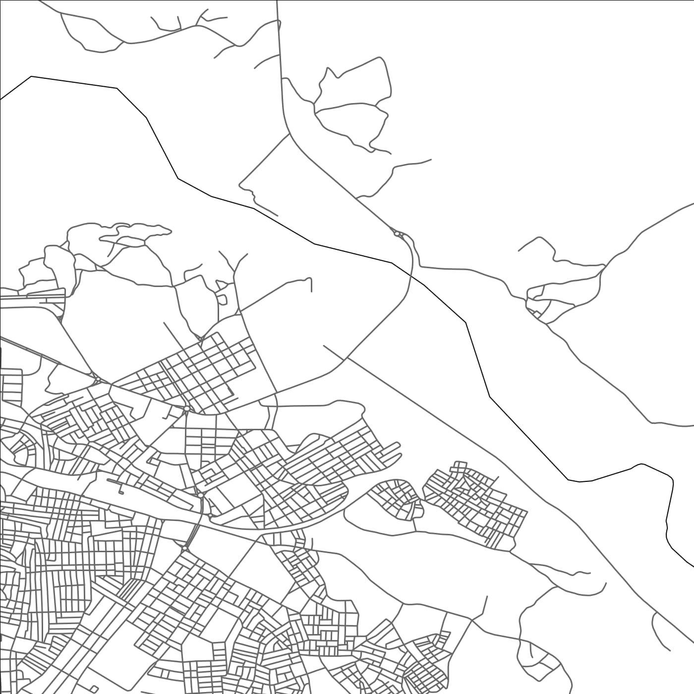 ROAD MAP OF TAOURIRT, MOROCCO BY MAPBAKES