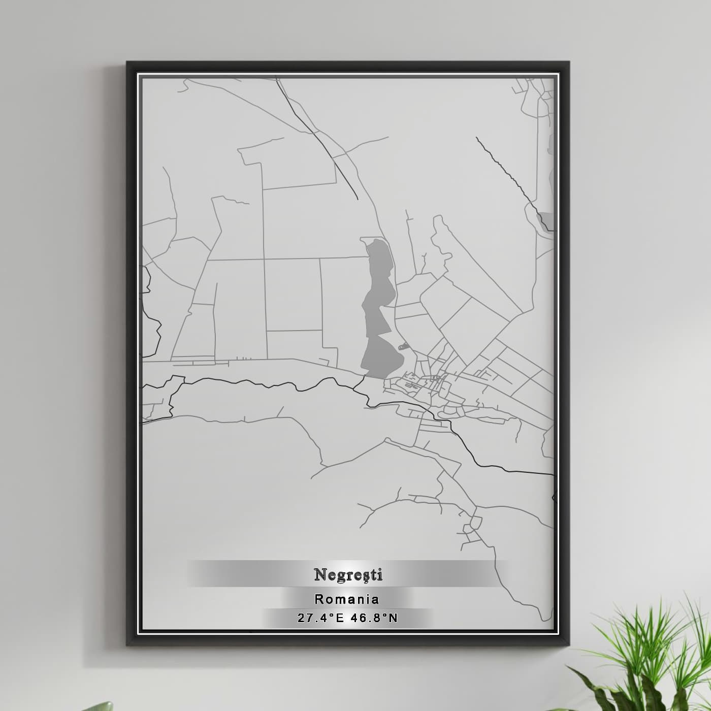 ROAD MAP OF NEGRESTI, ROMANIA BY MAPBAKES