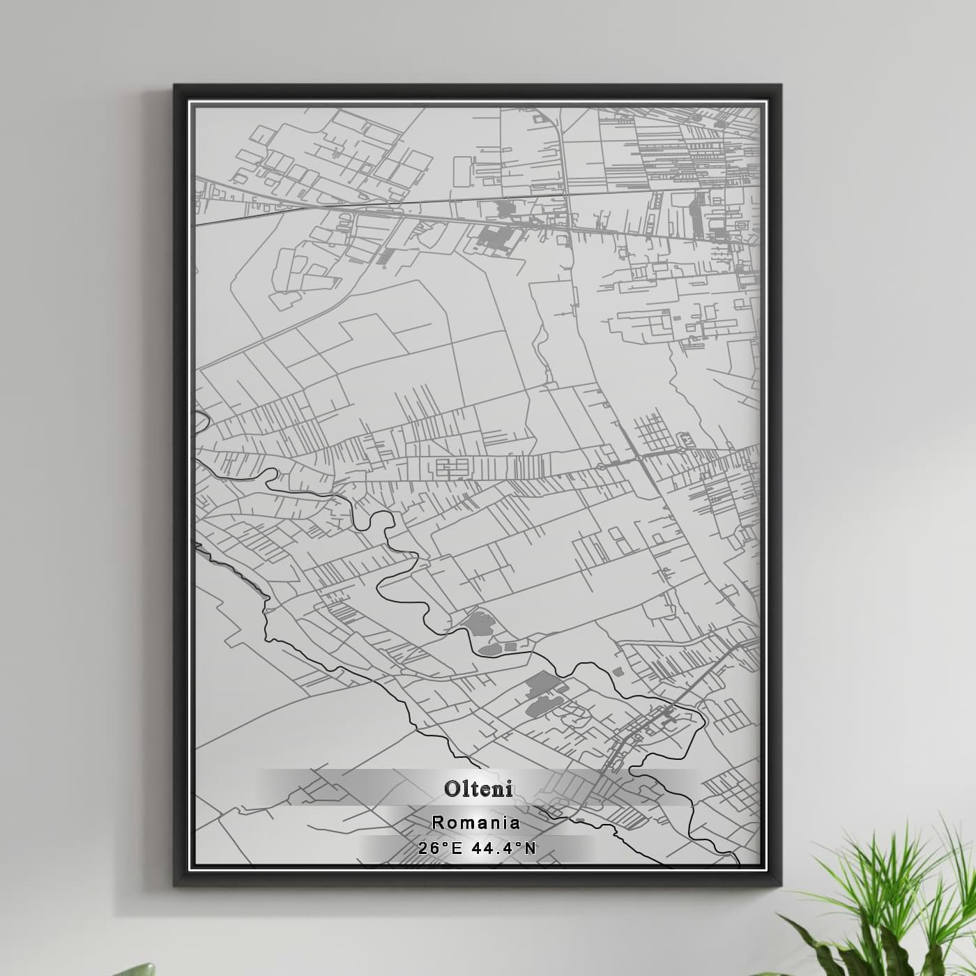 ROAD MAP OF OLTENI, ROMANIA BY MAPBAKES