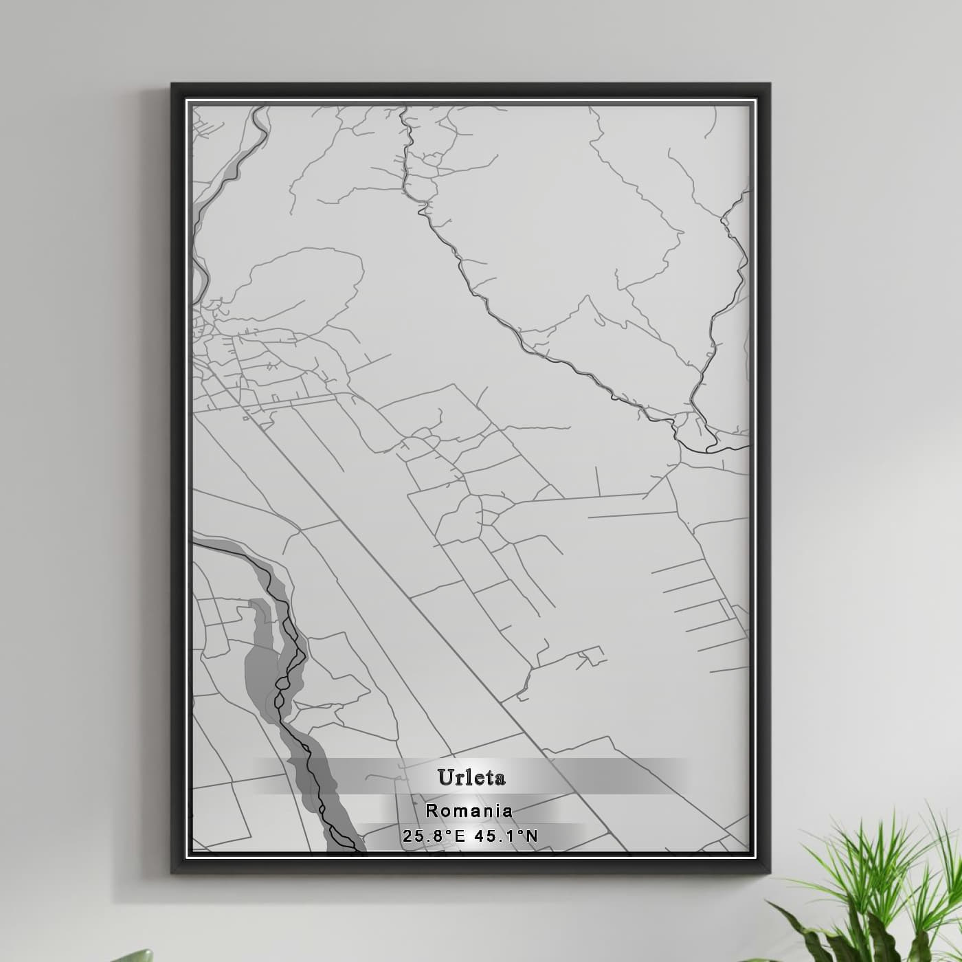 ROAD MAP OF URLETA, ROMANIA BY MAPBAKES