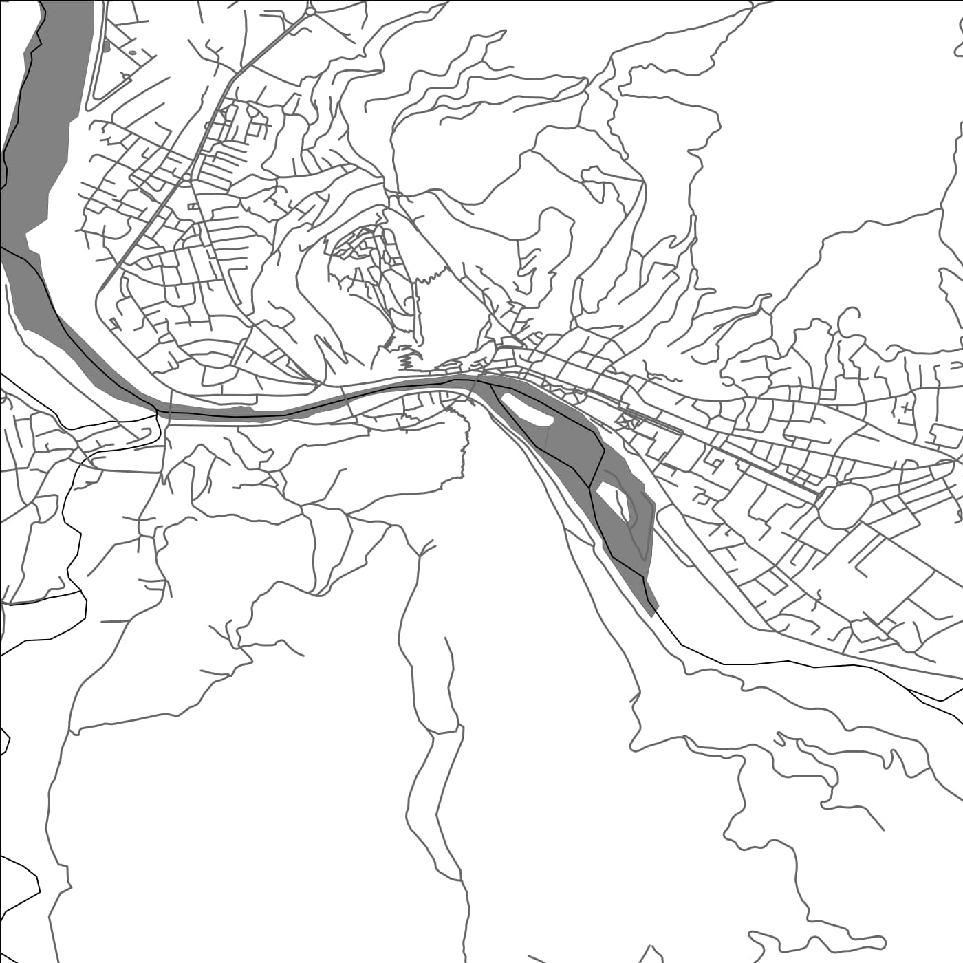 ROAD MAP OF BERAT, ALBANIA BY MAPBAKES