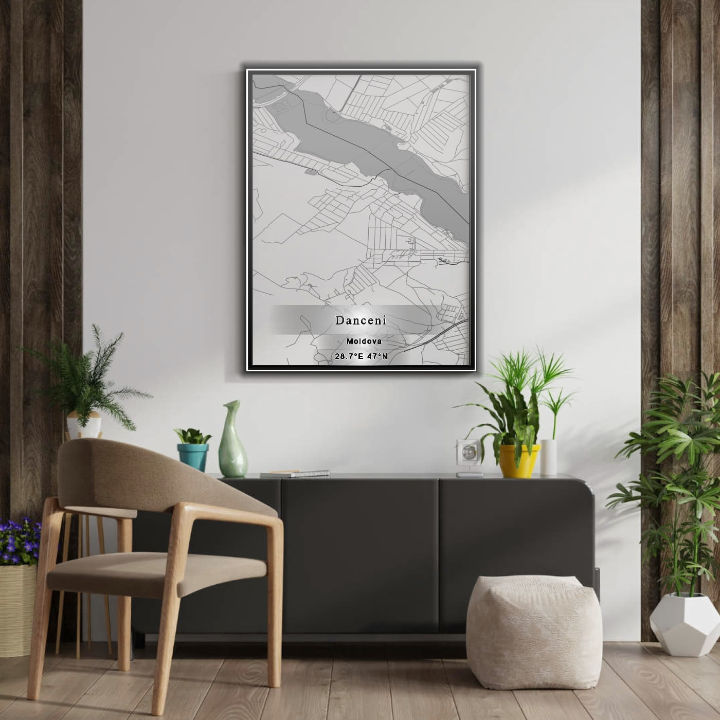 ROAD MAP OF DĂNCENI, MOLDOVA BY MAPBAKES