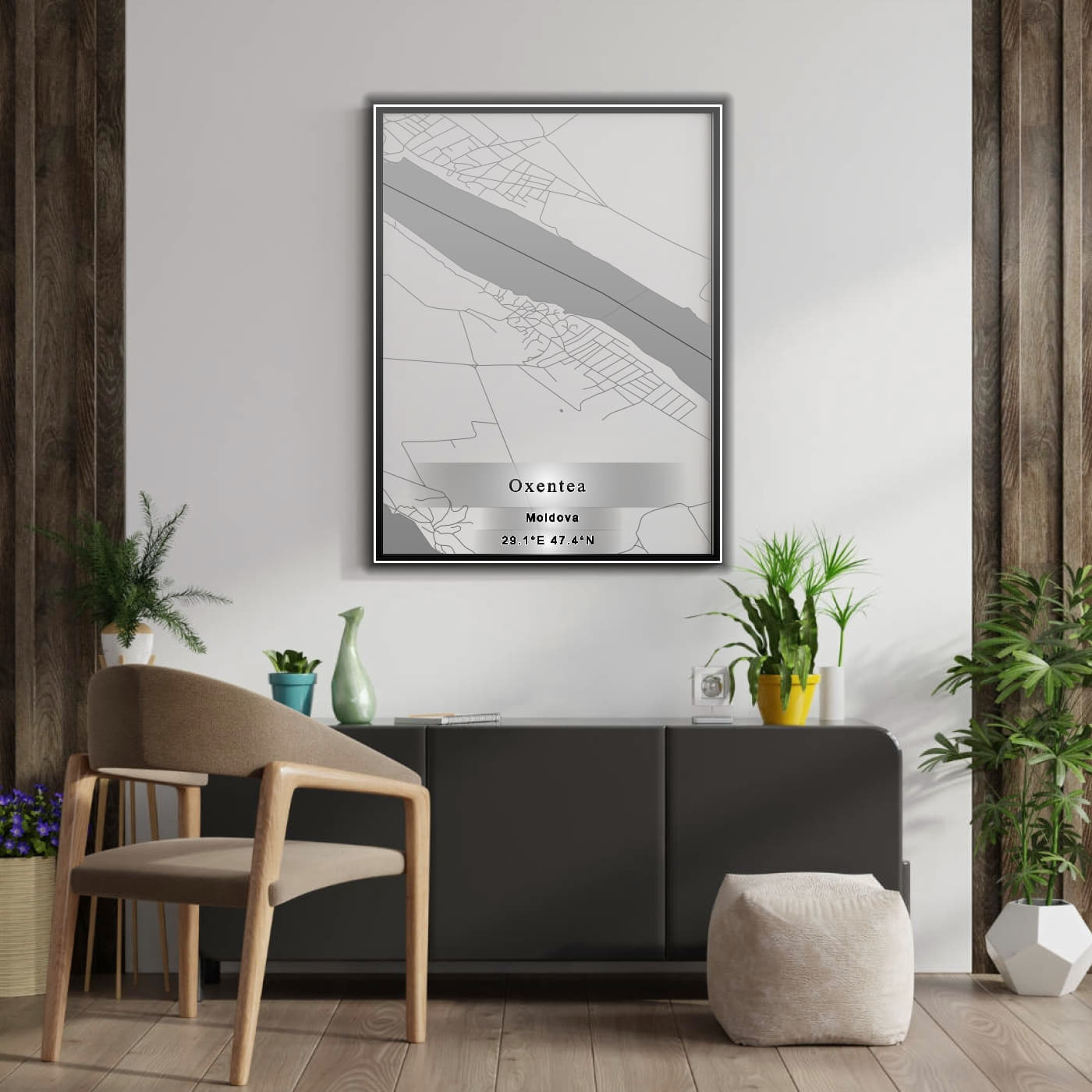 ROAD MAP OF OXENTEA, MOLDOVA BY MAPBAKES