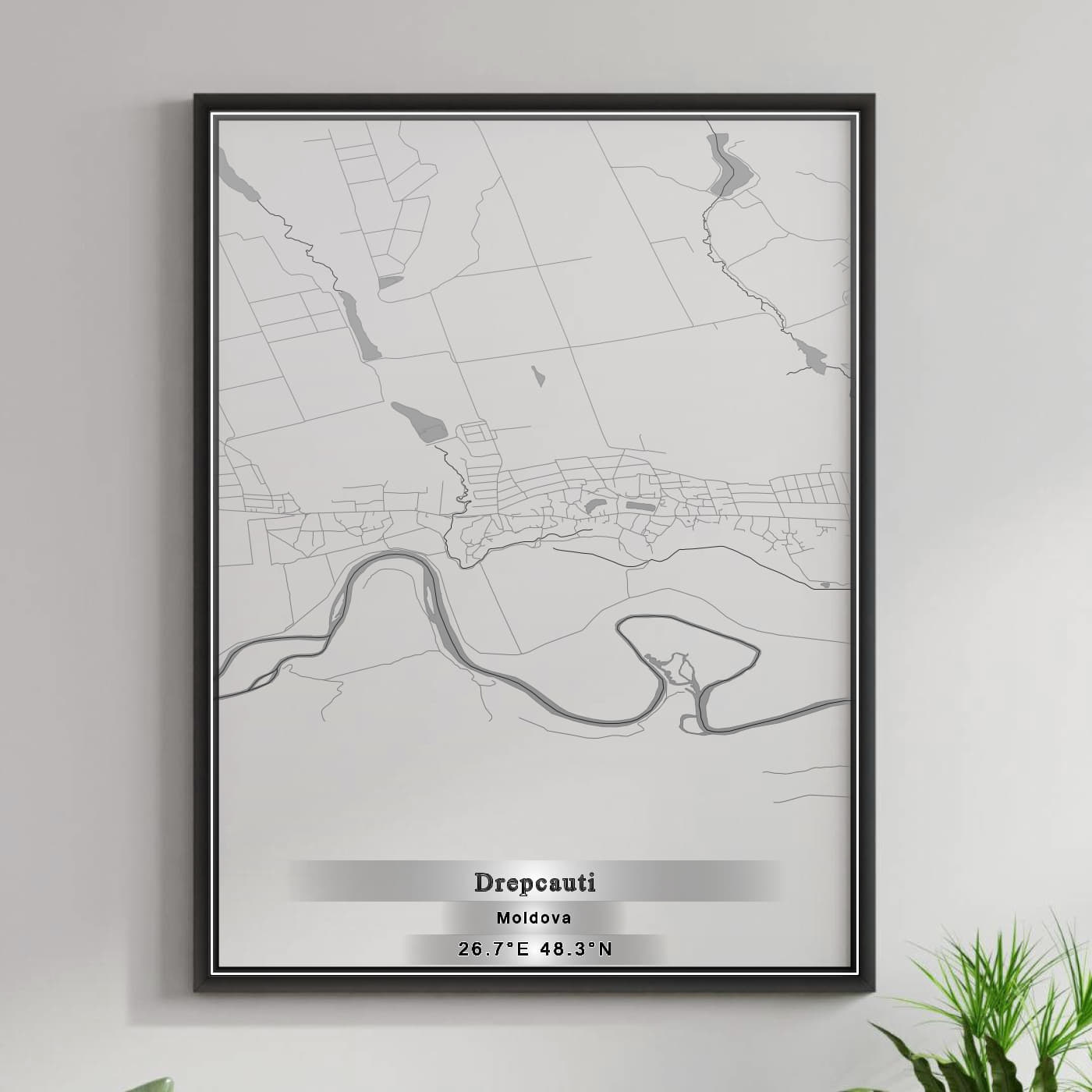 ROAD MAP OF DREPCĂUŢI, MOLDOVA BY MAPBAKES